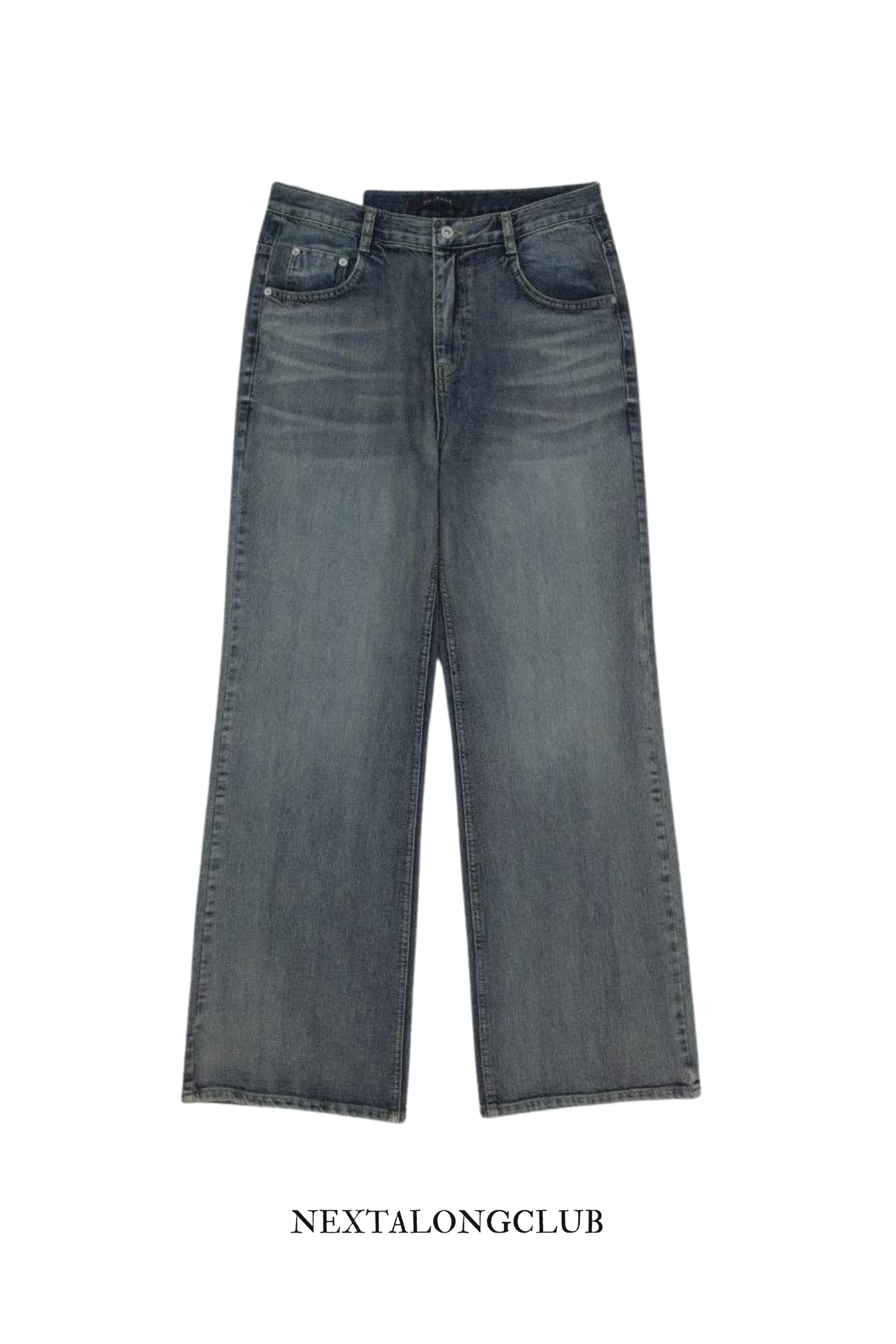 洗水直筒微喇叭牛仔褲 (兩色)