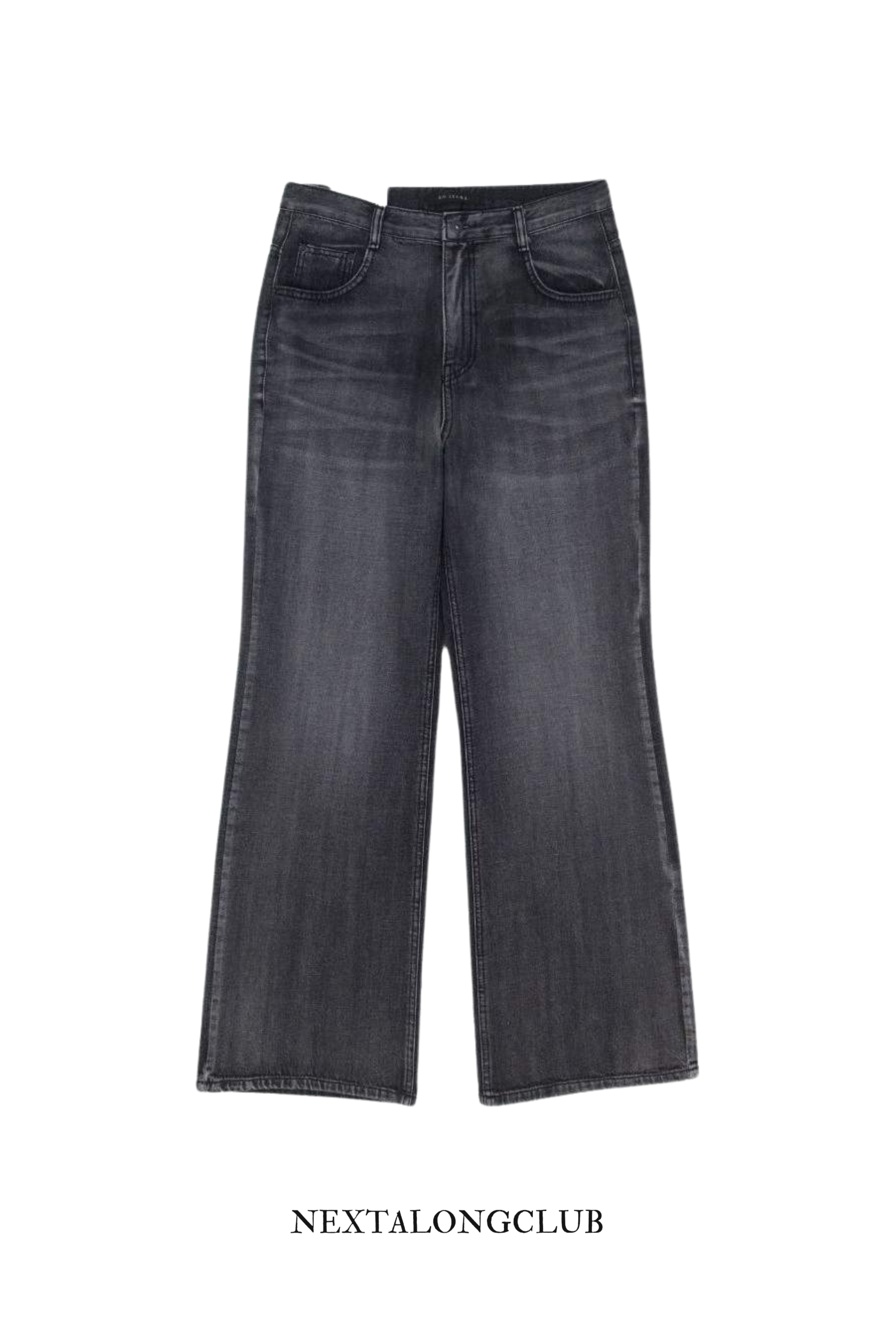 水洗直筒微喇闊腿牛仔褲 ver2 (兩色）