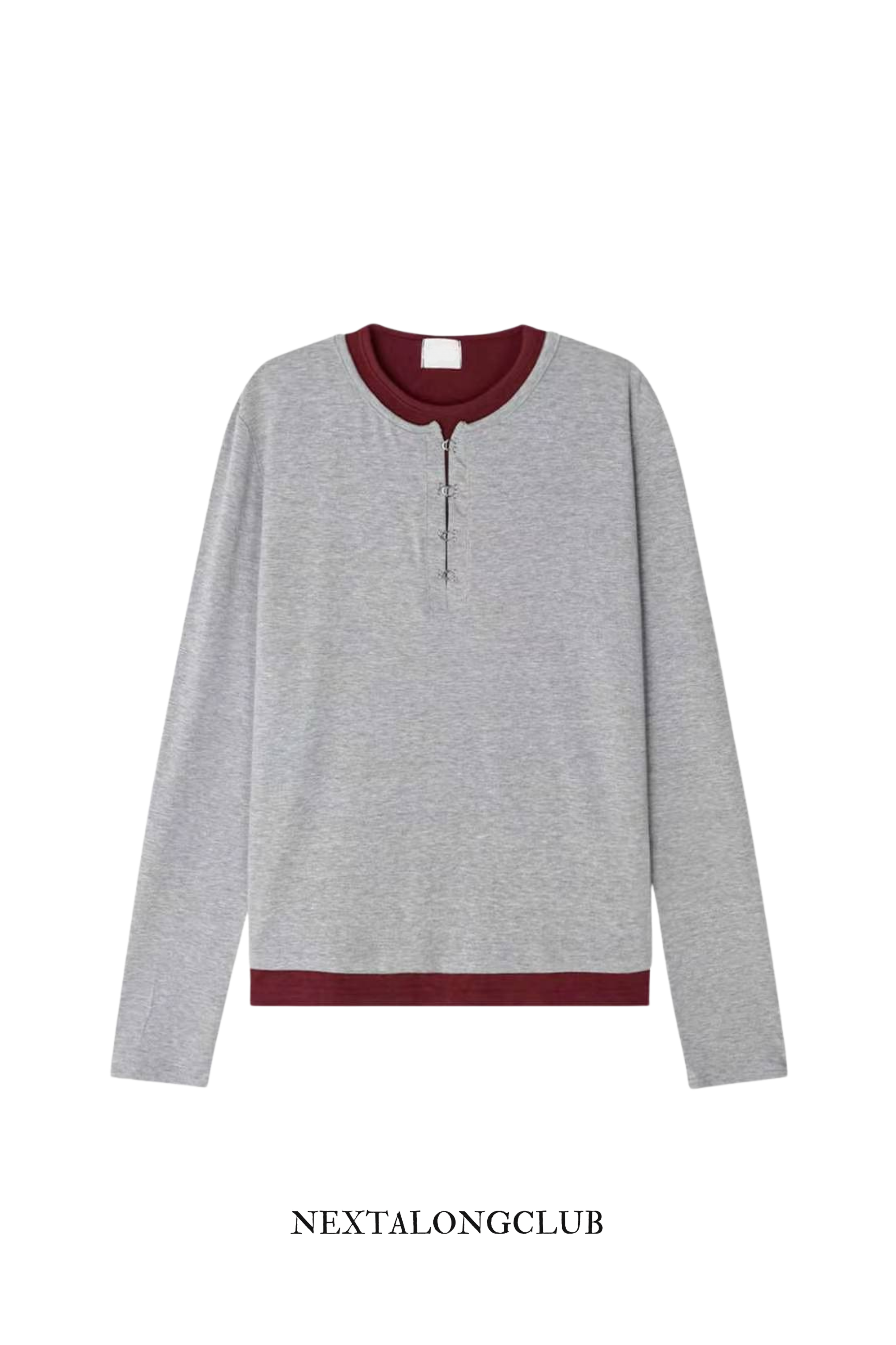 經典盤扣假兩件長袖(三色)