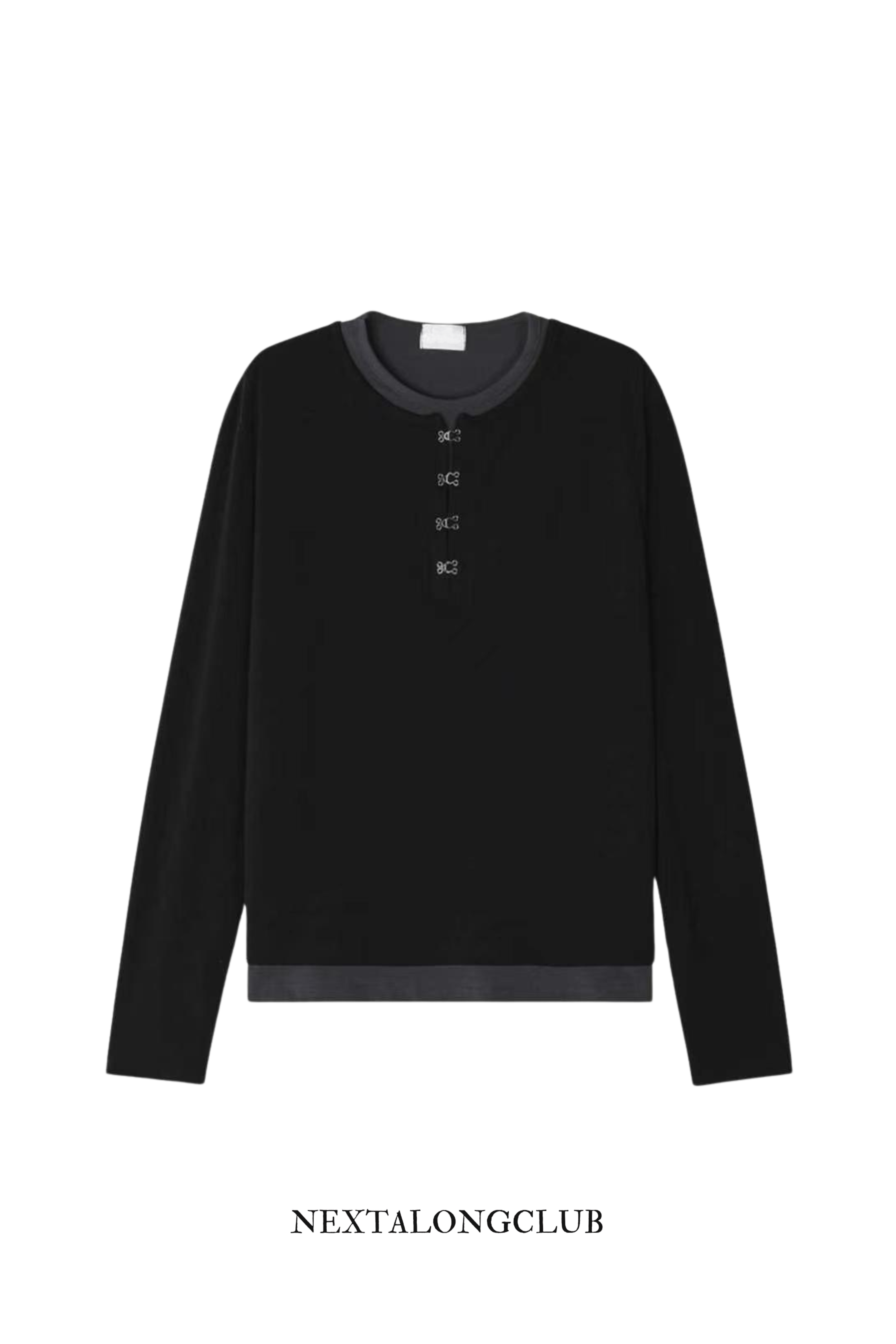 經典盤扣假兩件長袖(三色)