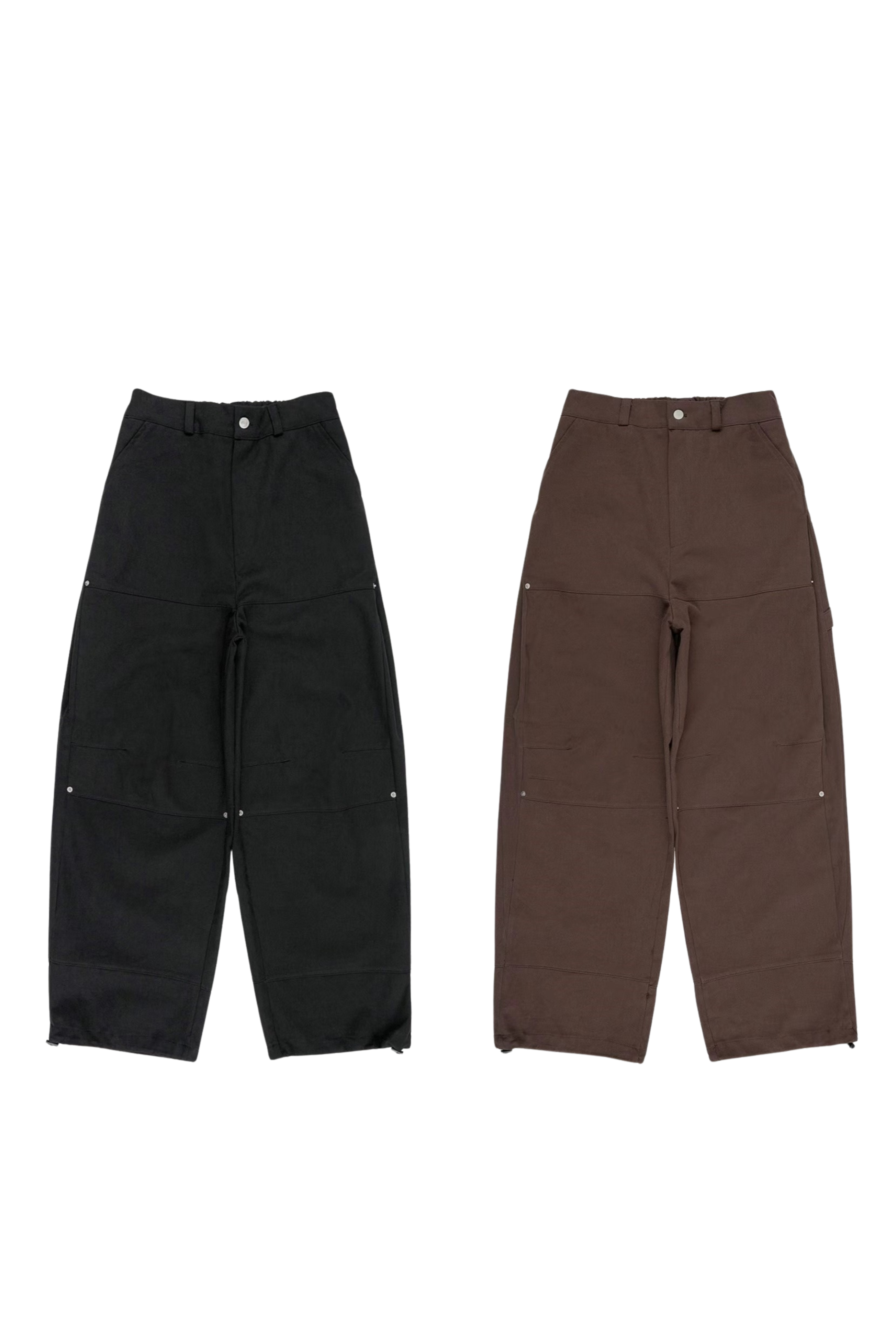側褶工裝褲(兩色)