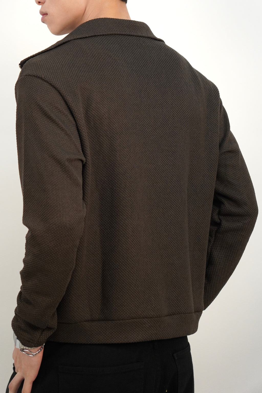 [雙拉鏈] 鉚釘高領外套(五色)