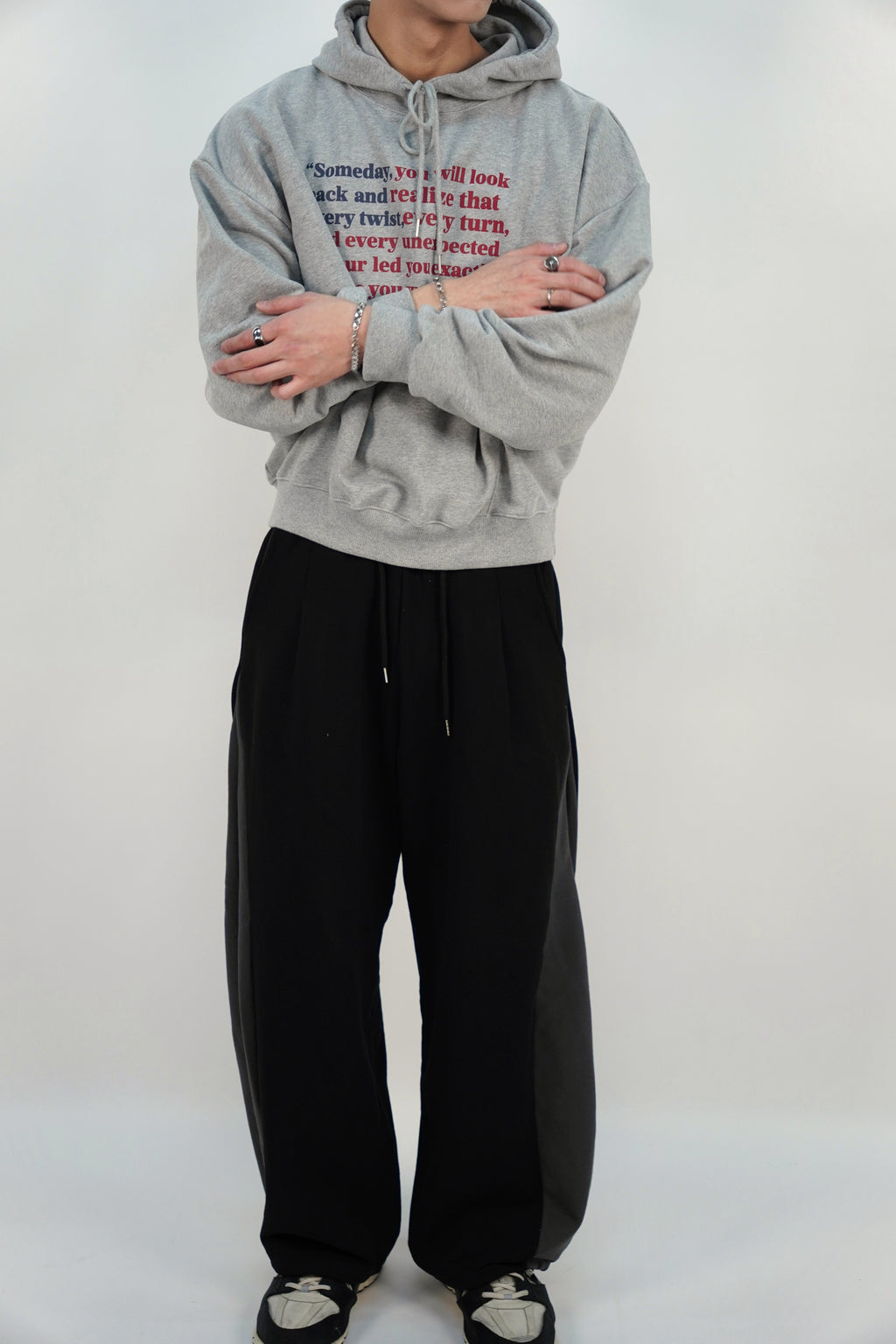 短版拼色連帽衫(四色)