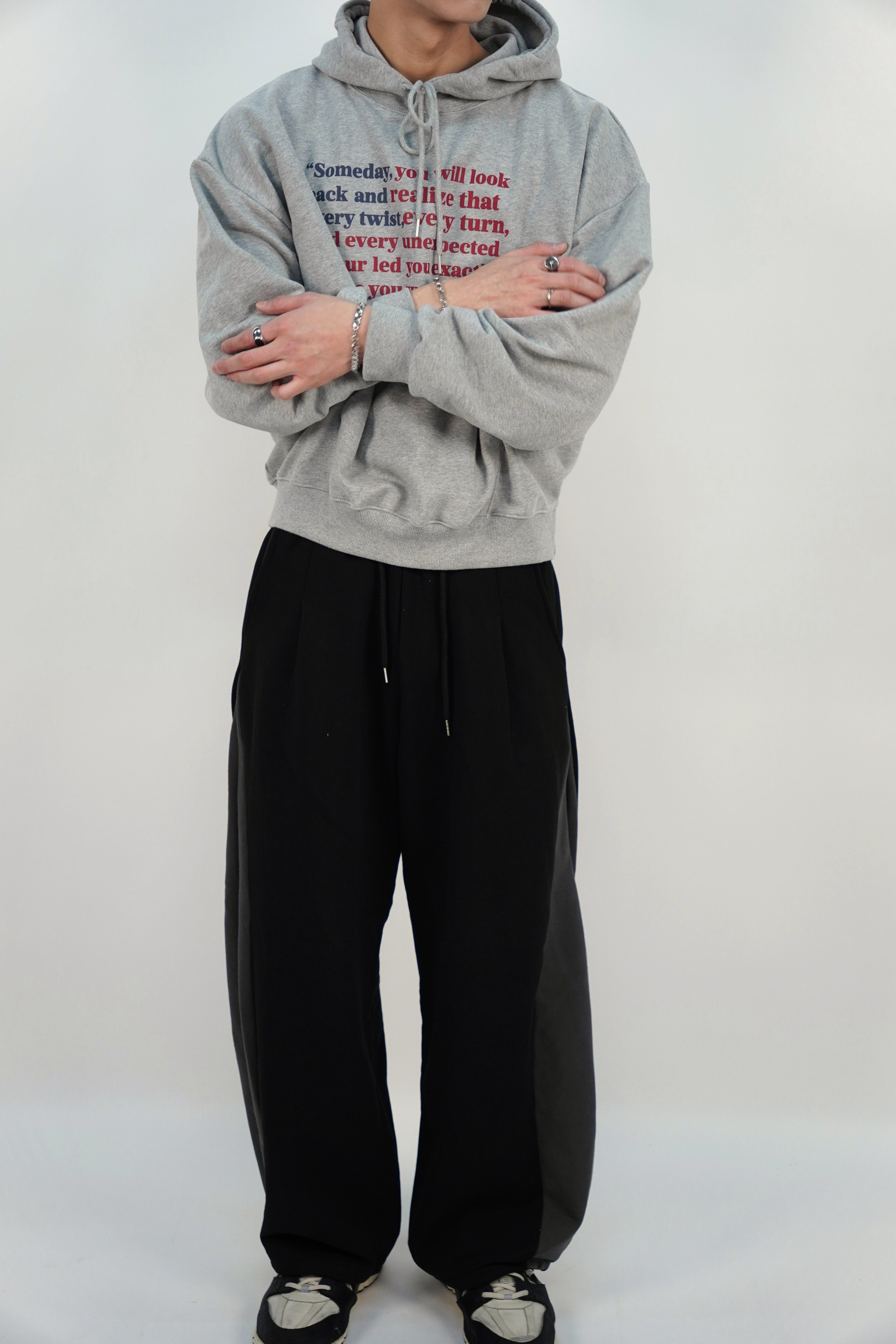 短版拼色連帽衫(四色)