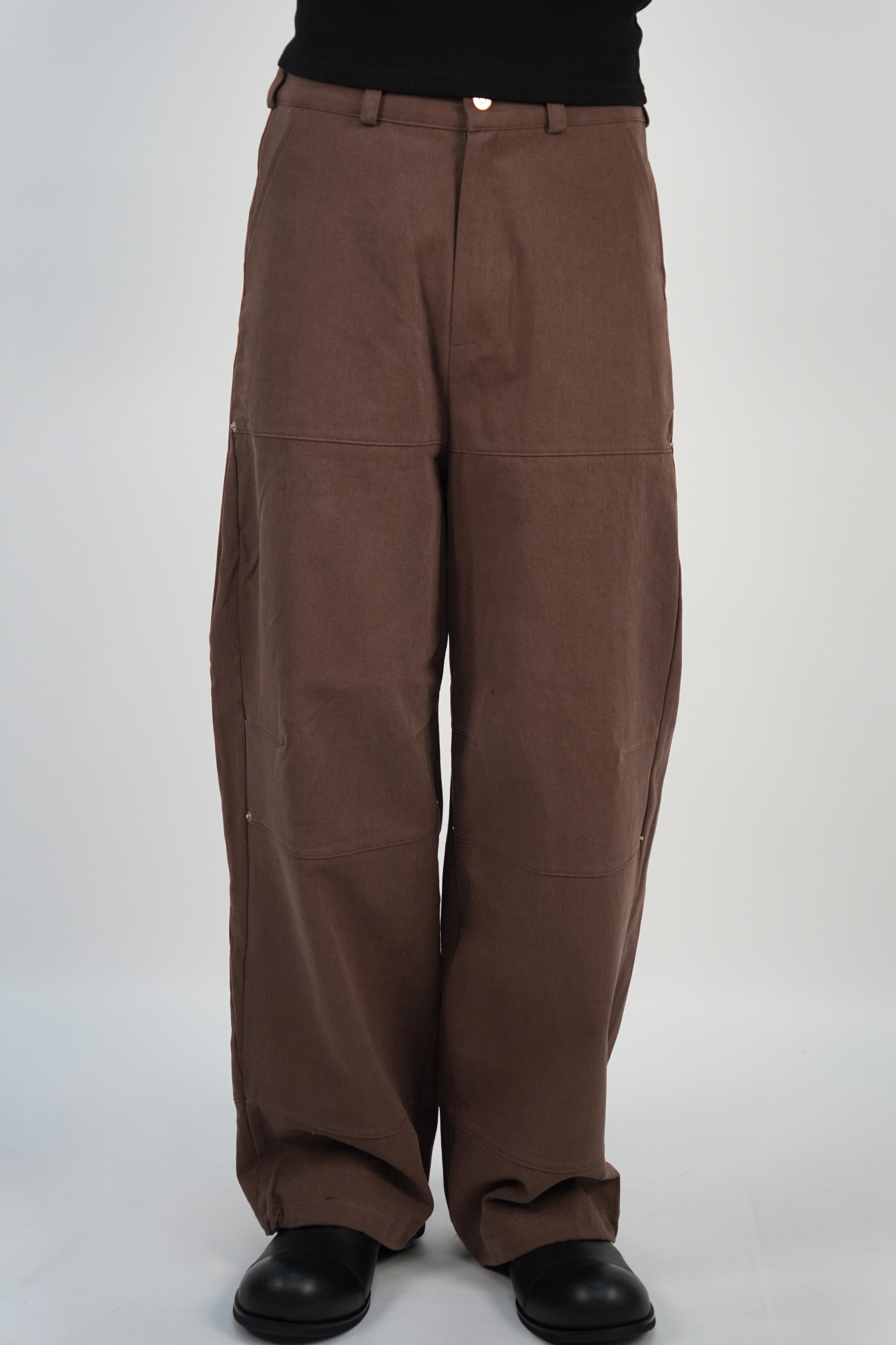 側褶工裝褲(兩色)