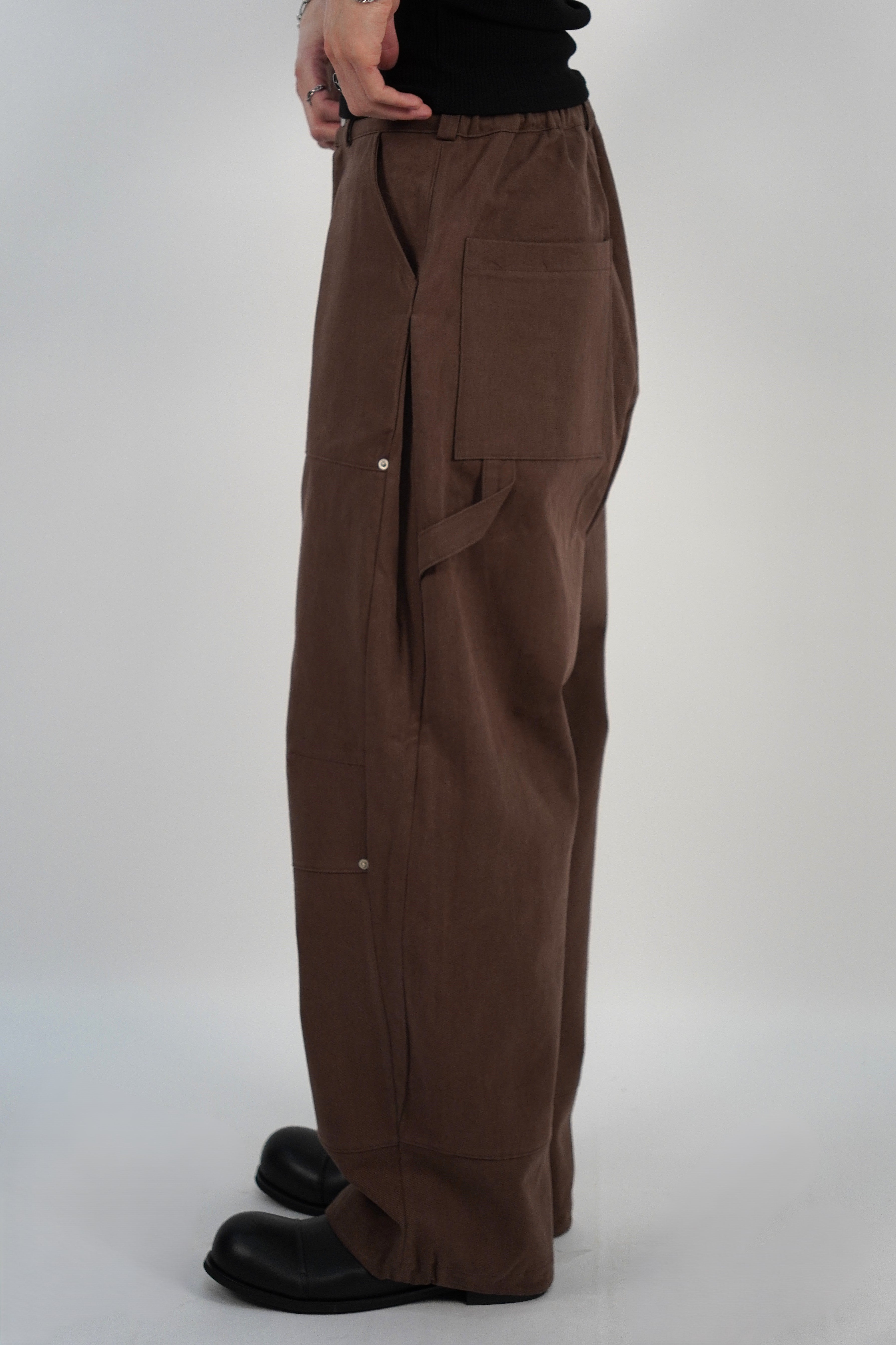 側褶工裝褲(兩色)