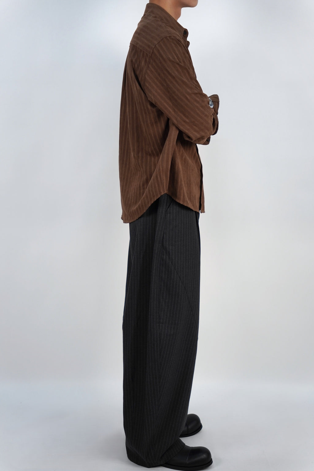 條紋闊腳西褲(兩色)