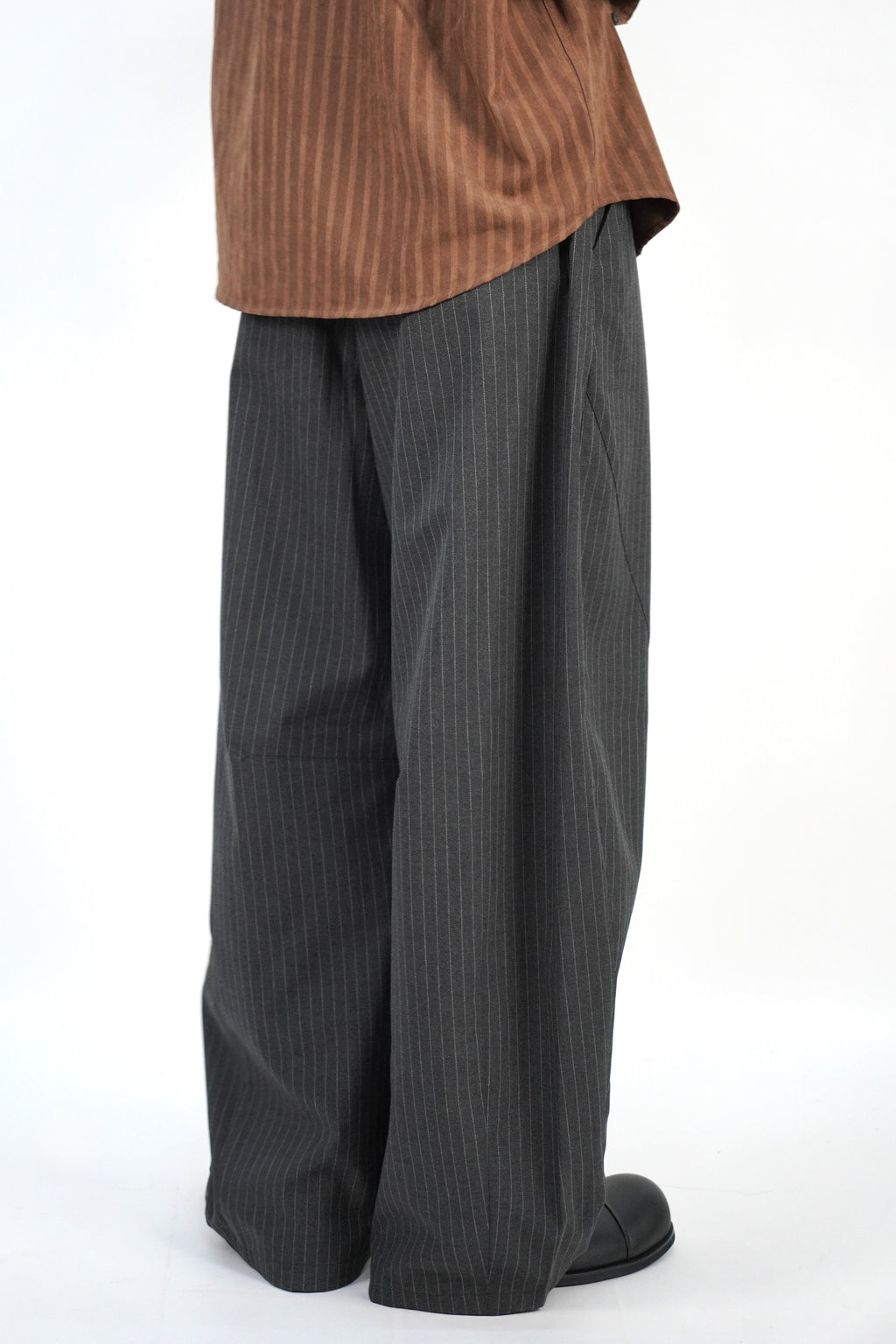 條紋闊腳西褲(兩色)