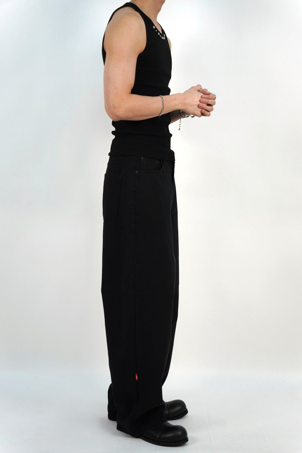 鉚釘羅紋背心(三色)