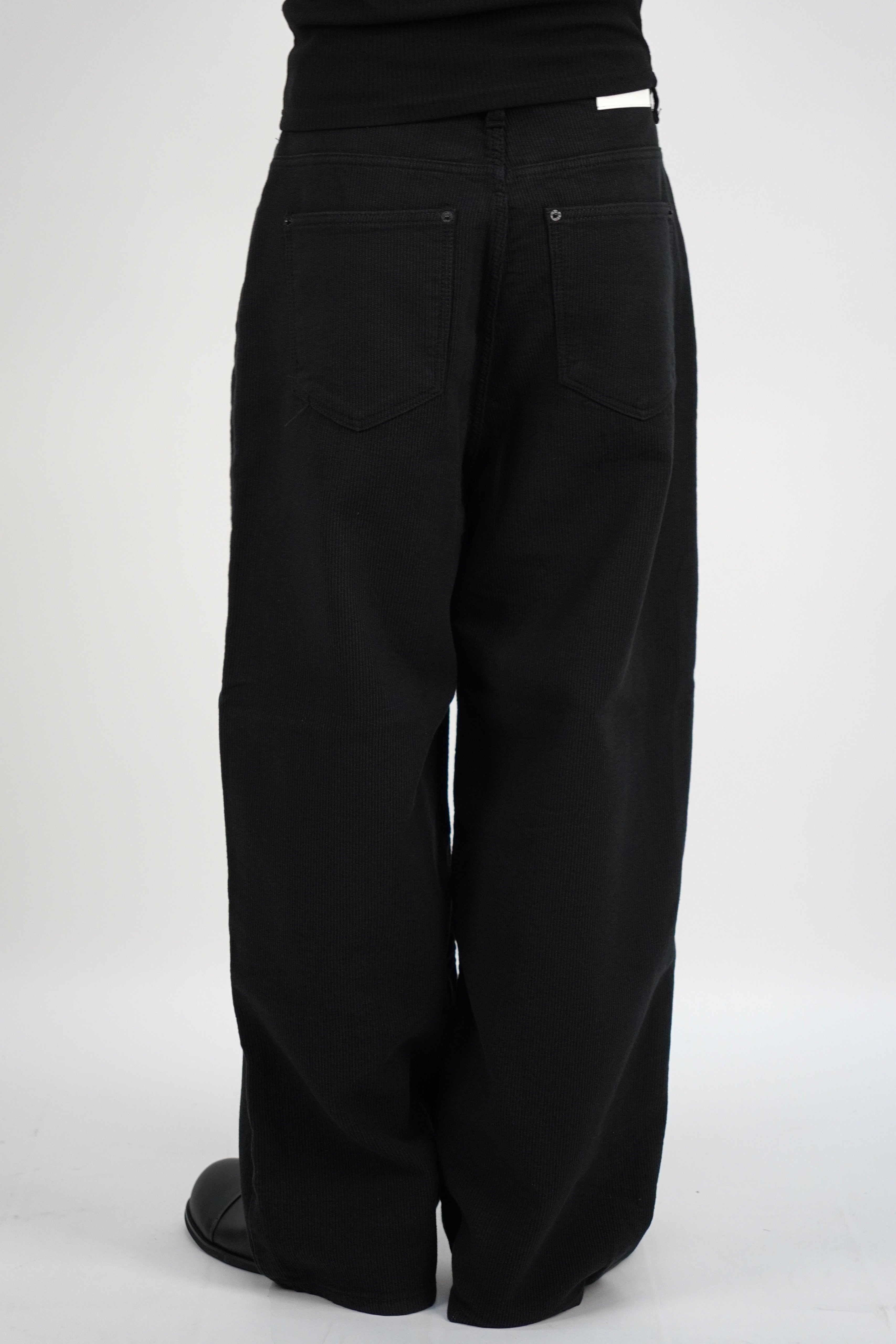 燈芯絨闊腳直筒褲