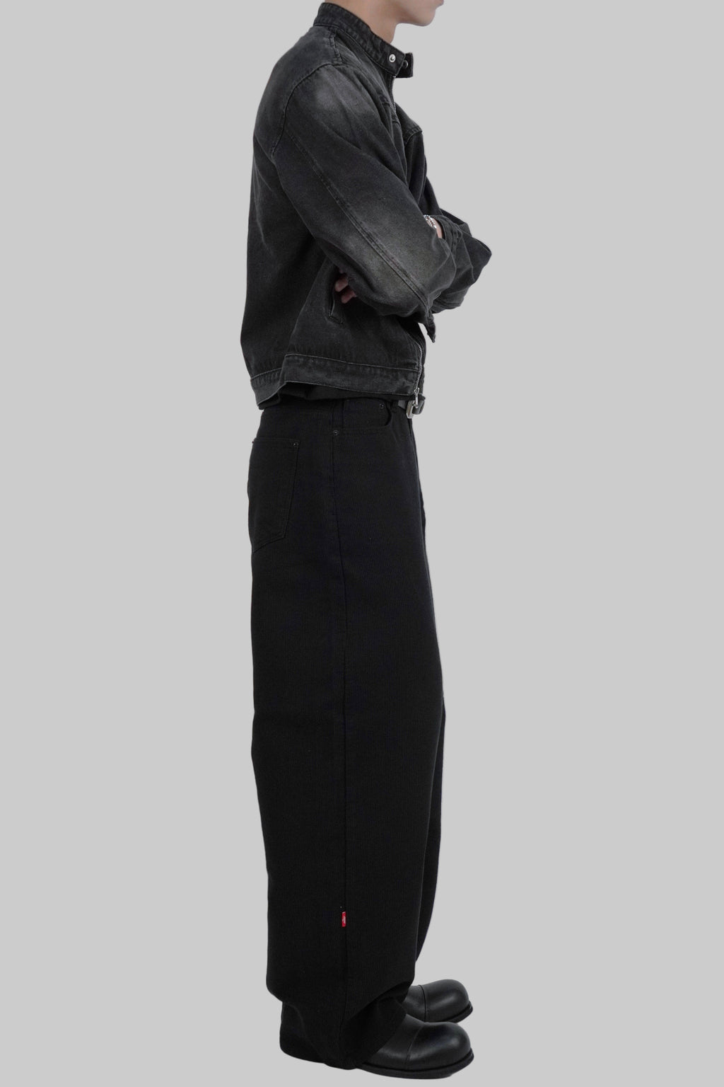 雙拉鏈牛仔短版外套(兩色)