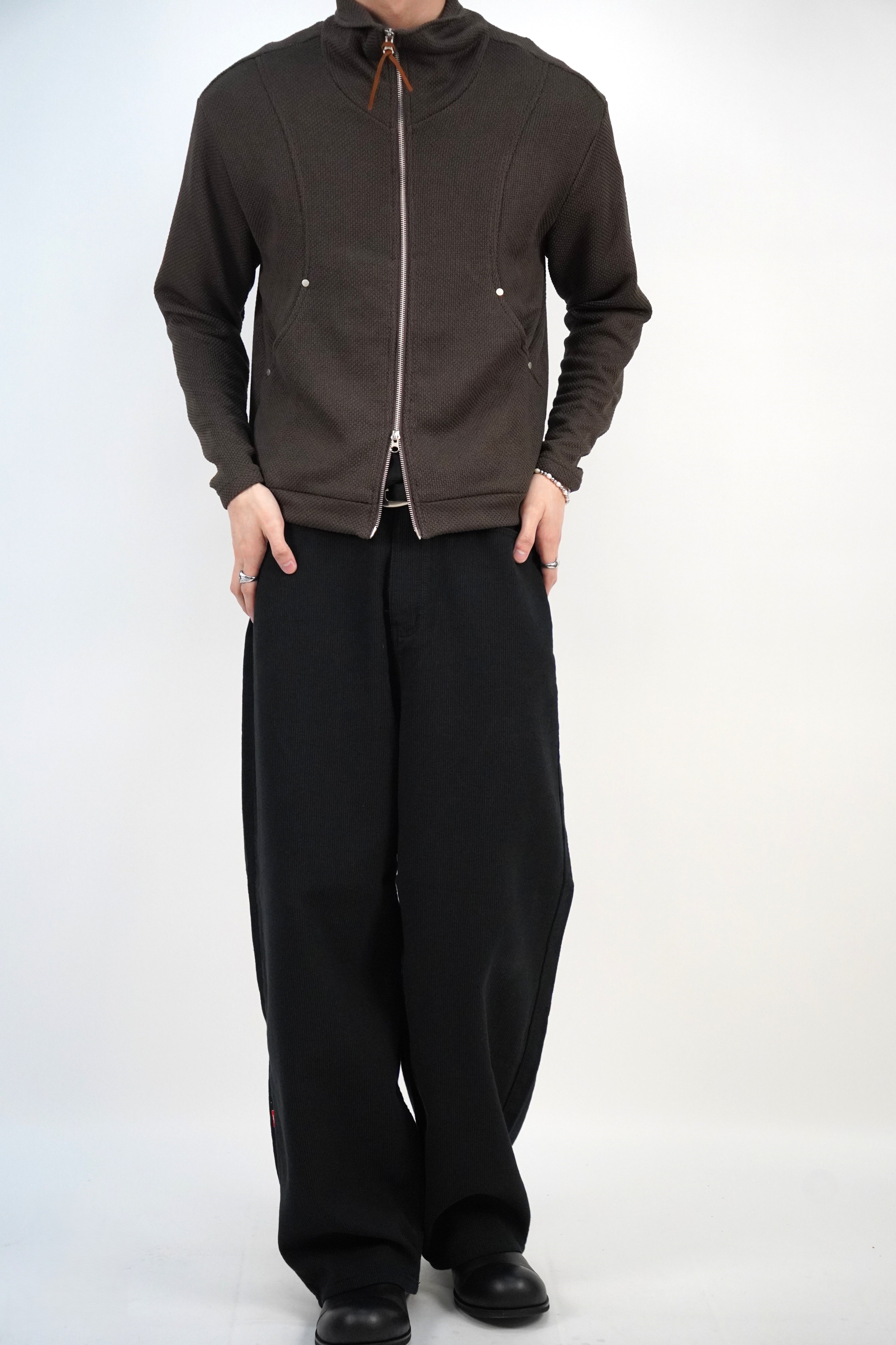 [雙拉鏈] 鉚釘高領外套(五色)