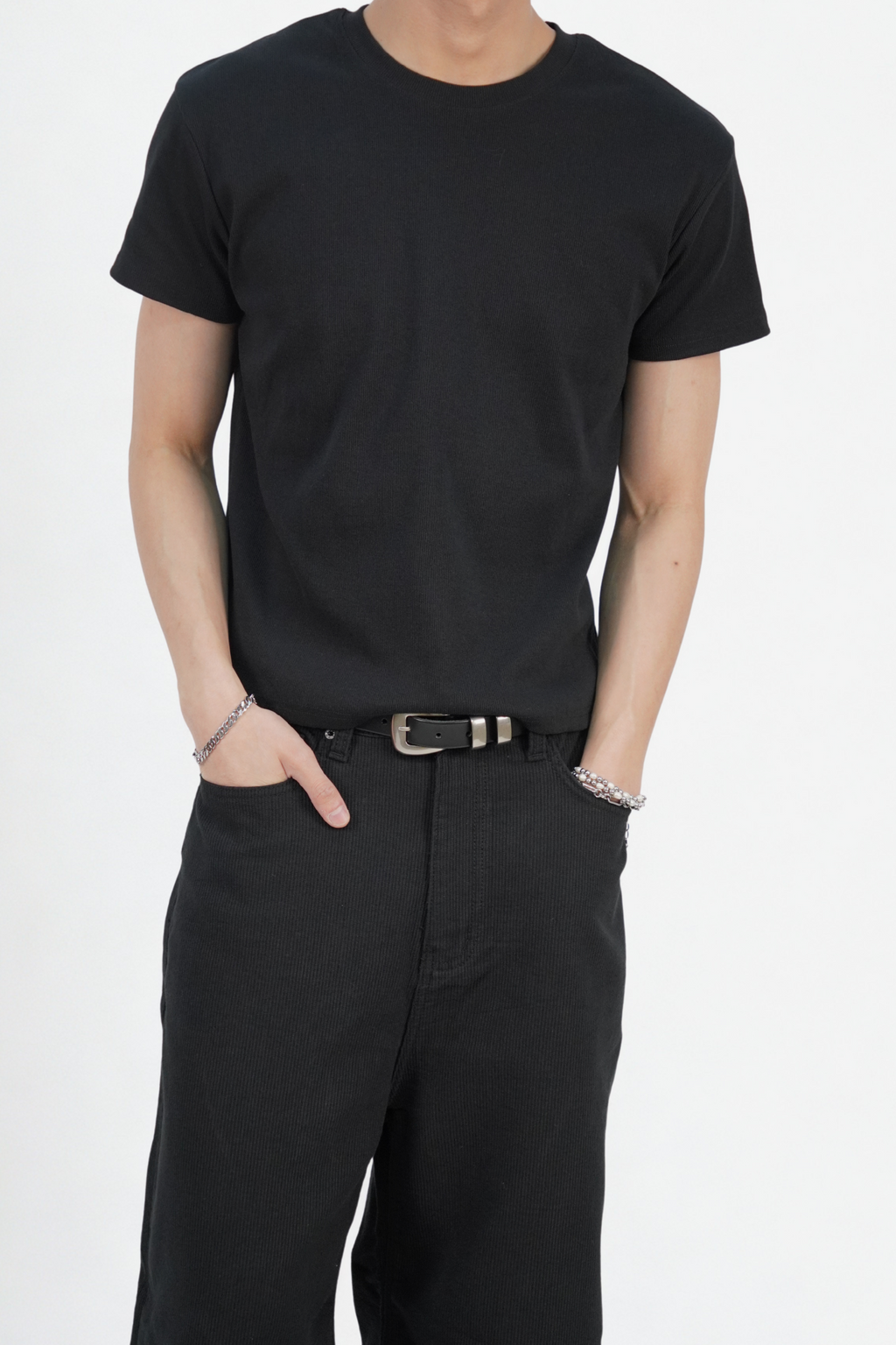 短款羅紋短袖T恤(四色)