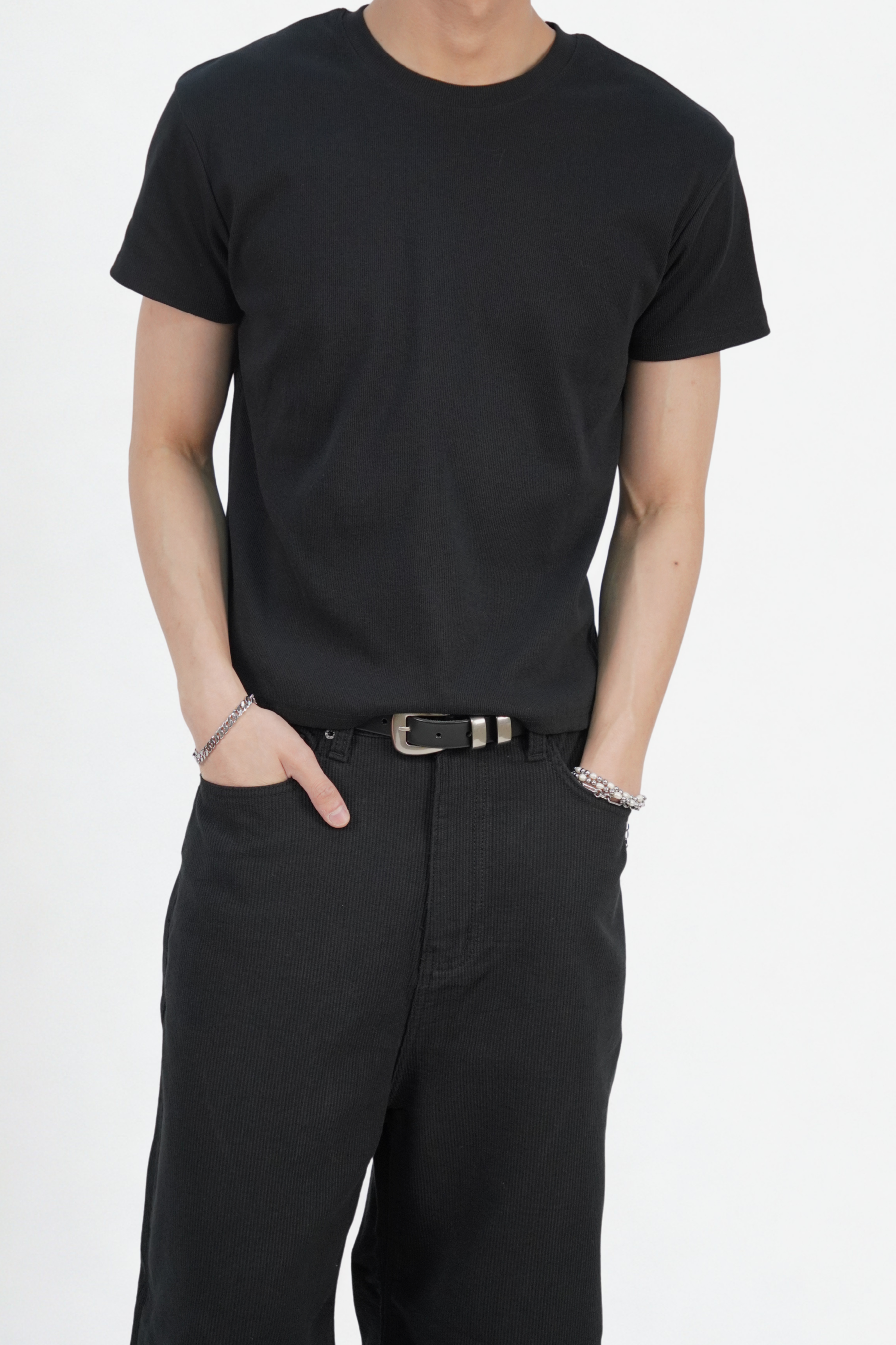 短款羅紋短袖T恤(四色)