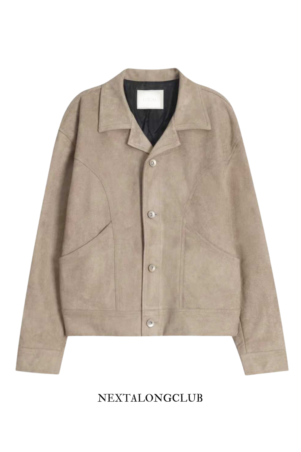 麂皮短版寛肩外套(三色)