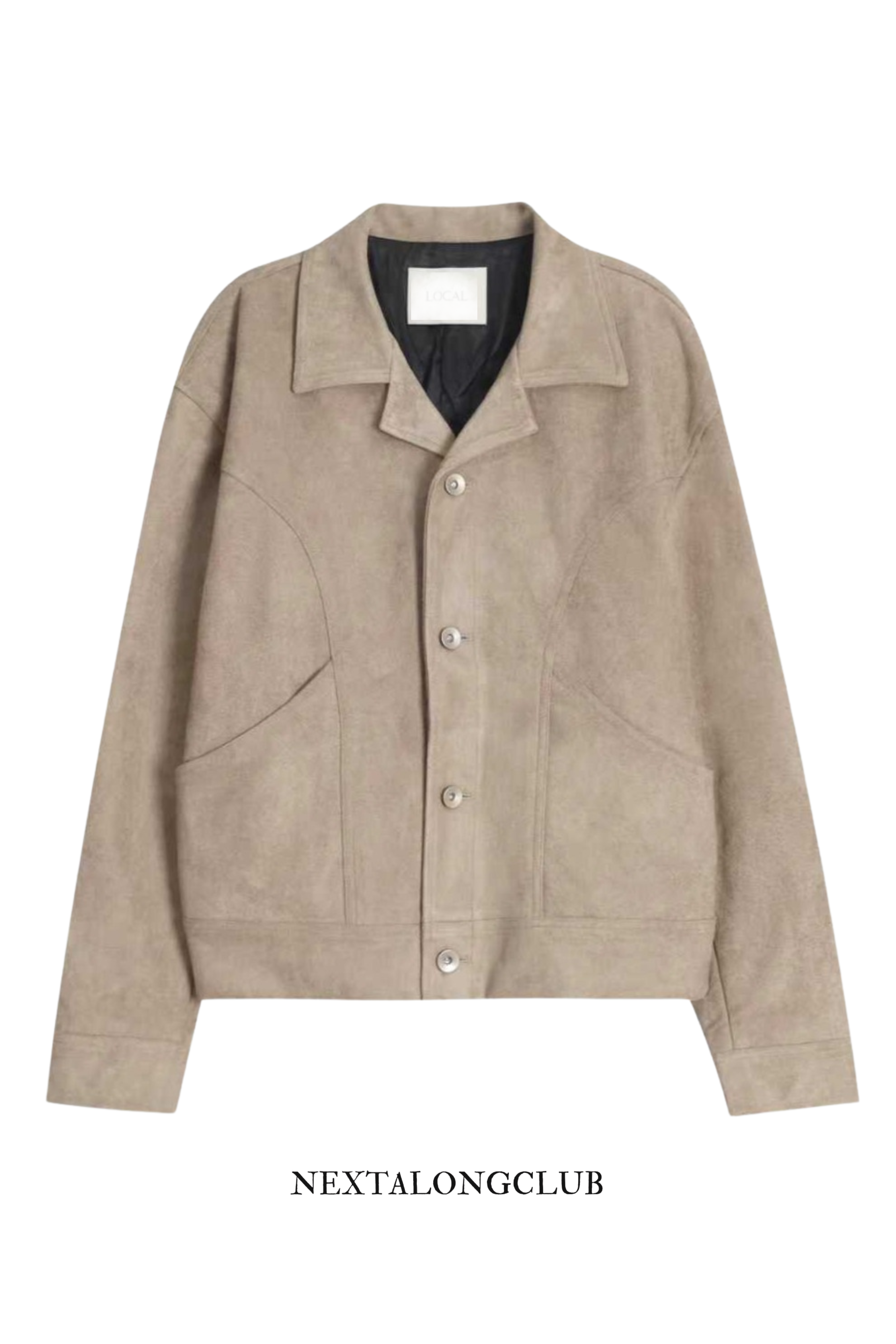 麂皮短版寛肩外套(三色)