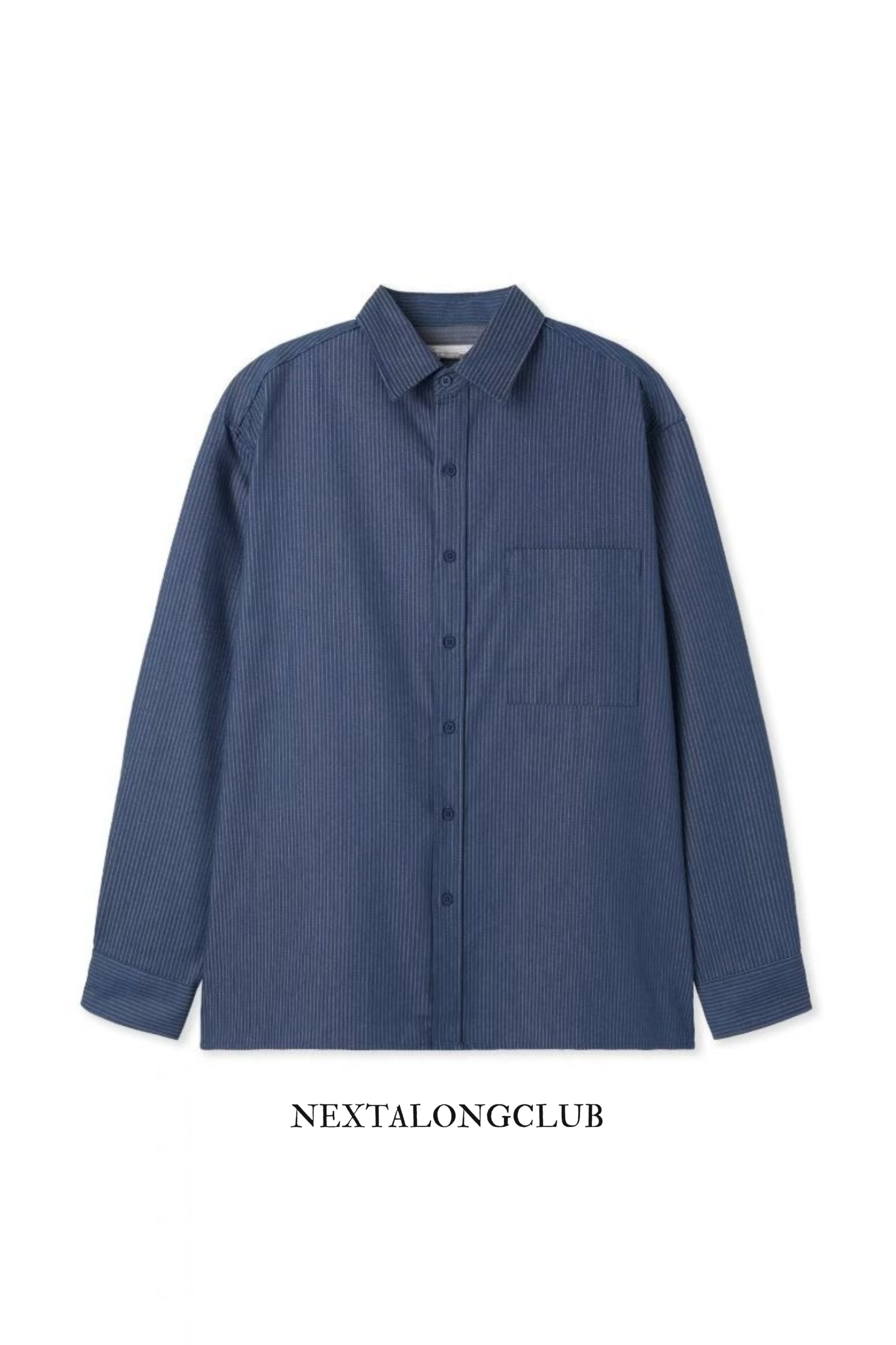 挺身牛仔間條襯衫(兩色)