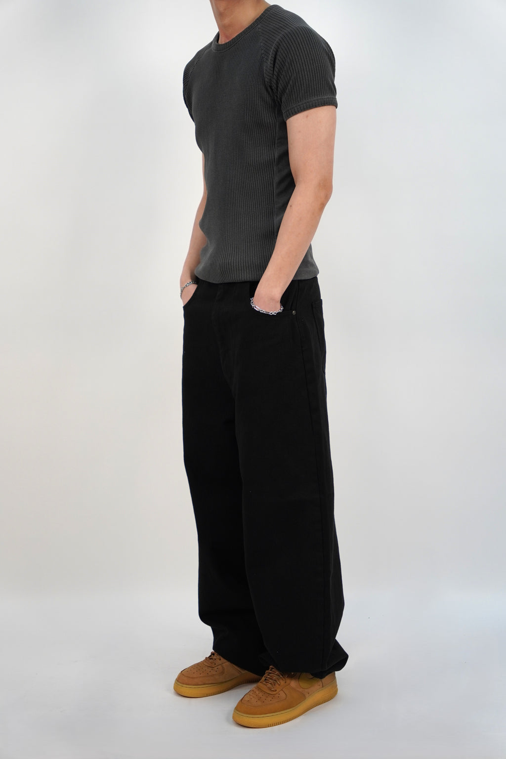 羅紋收腰短袖T恤(四色)