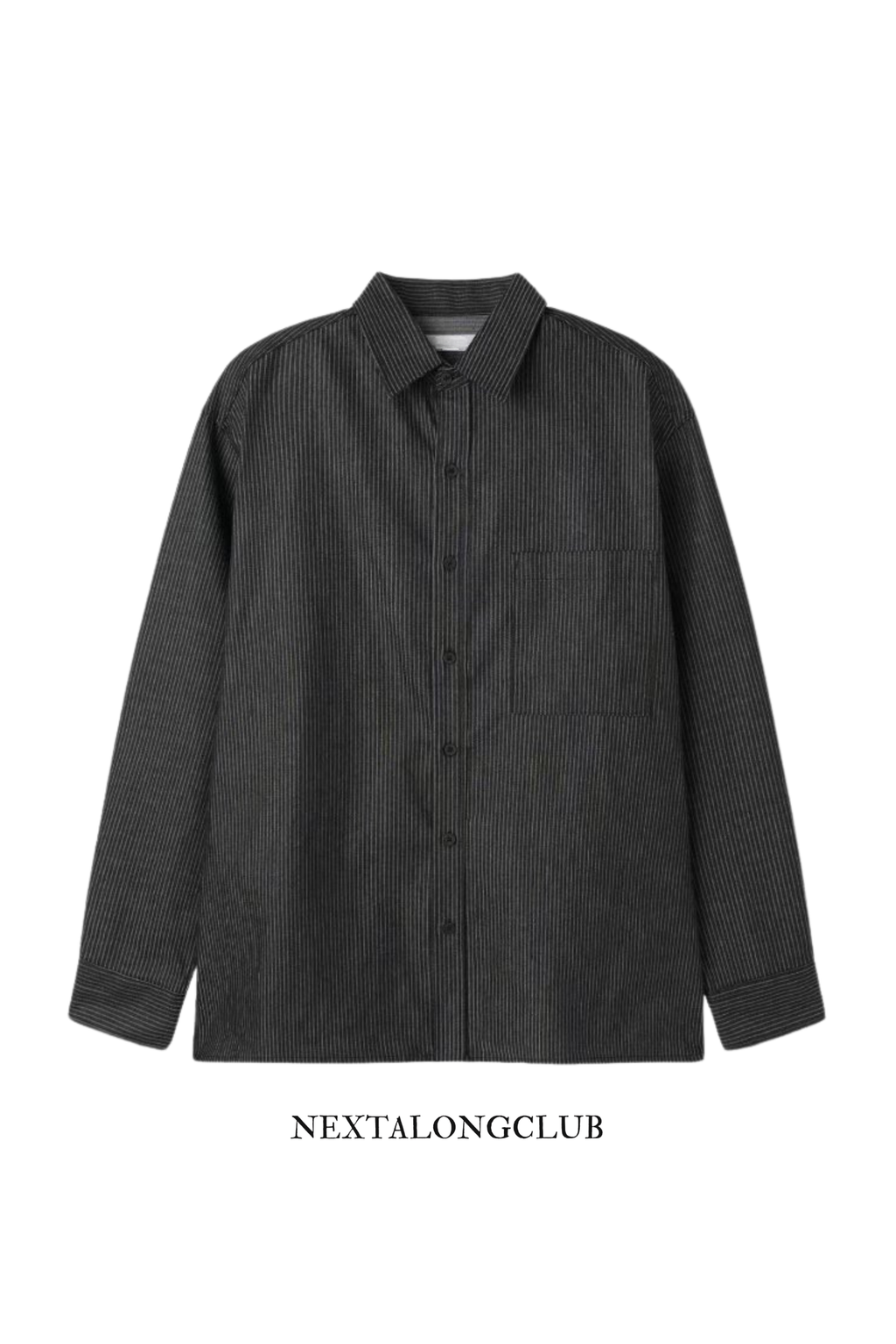 挺身牛仔間條襯衫(兩色)