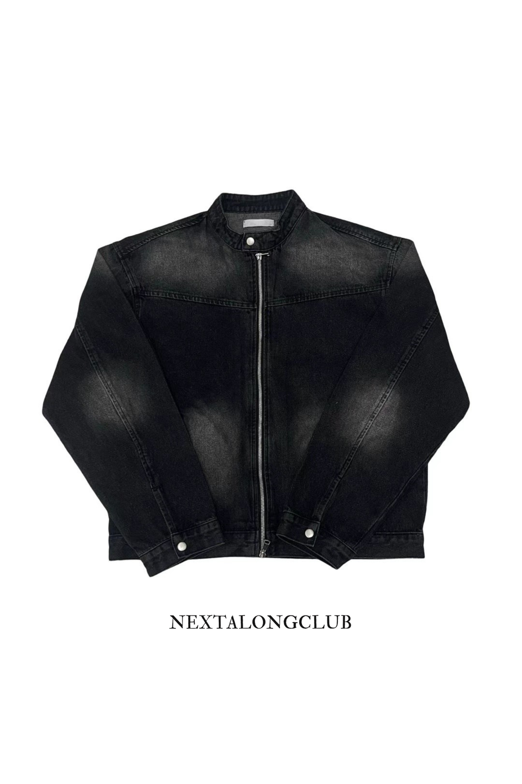 雙拉鏈牛仔短版外套(兩色)