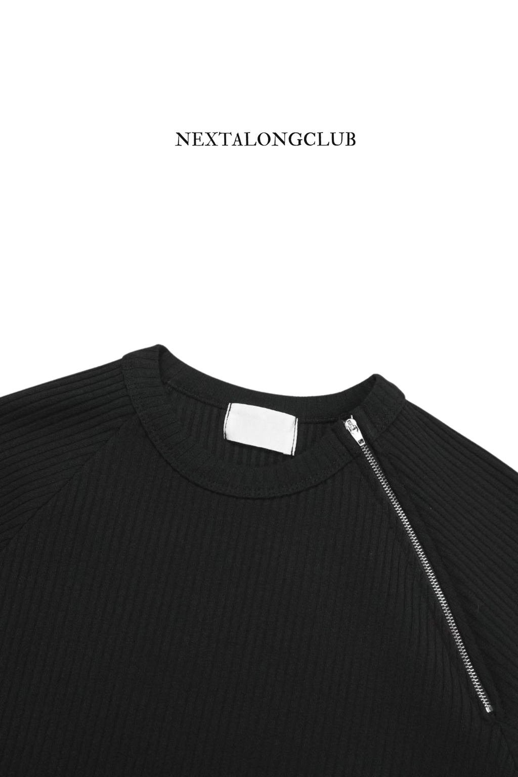 羅紋收腰側拉鍊長袖(三色)