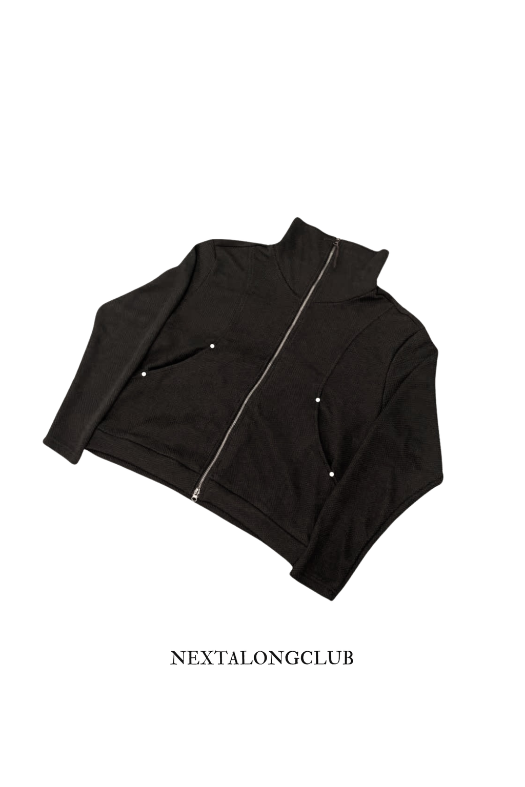 [雙拉鏈] 鉚釘高領外套(五色)