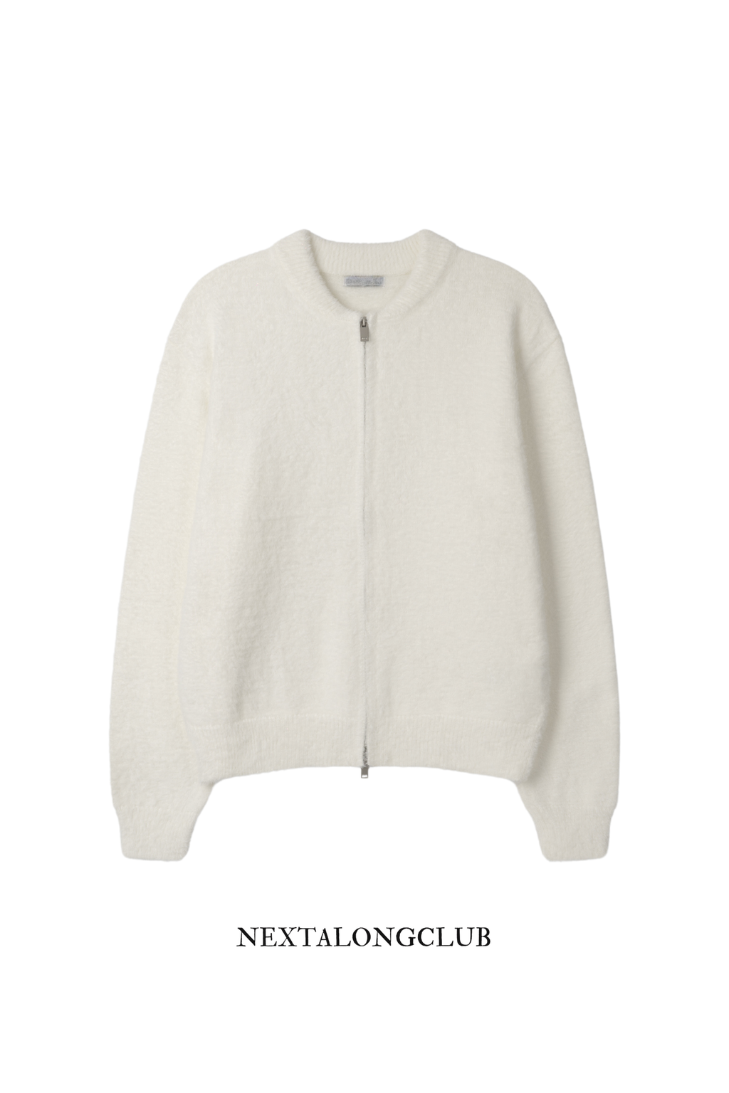 [雙拉鍊] 圓領絨毛針織外套(四色)