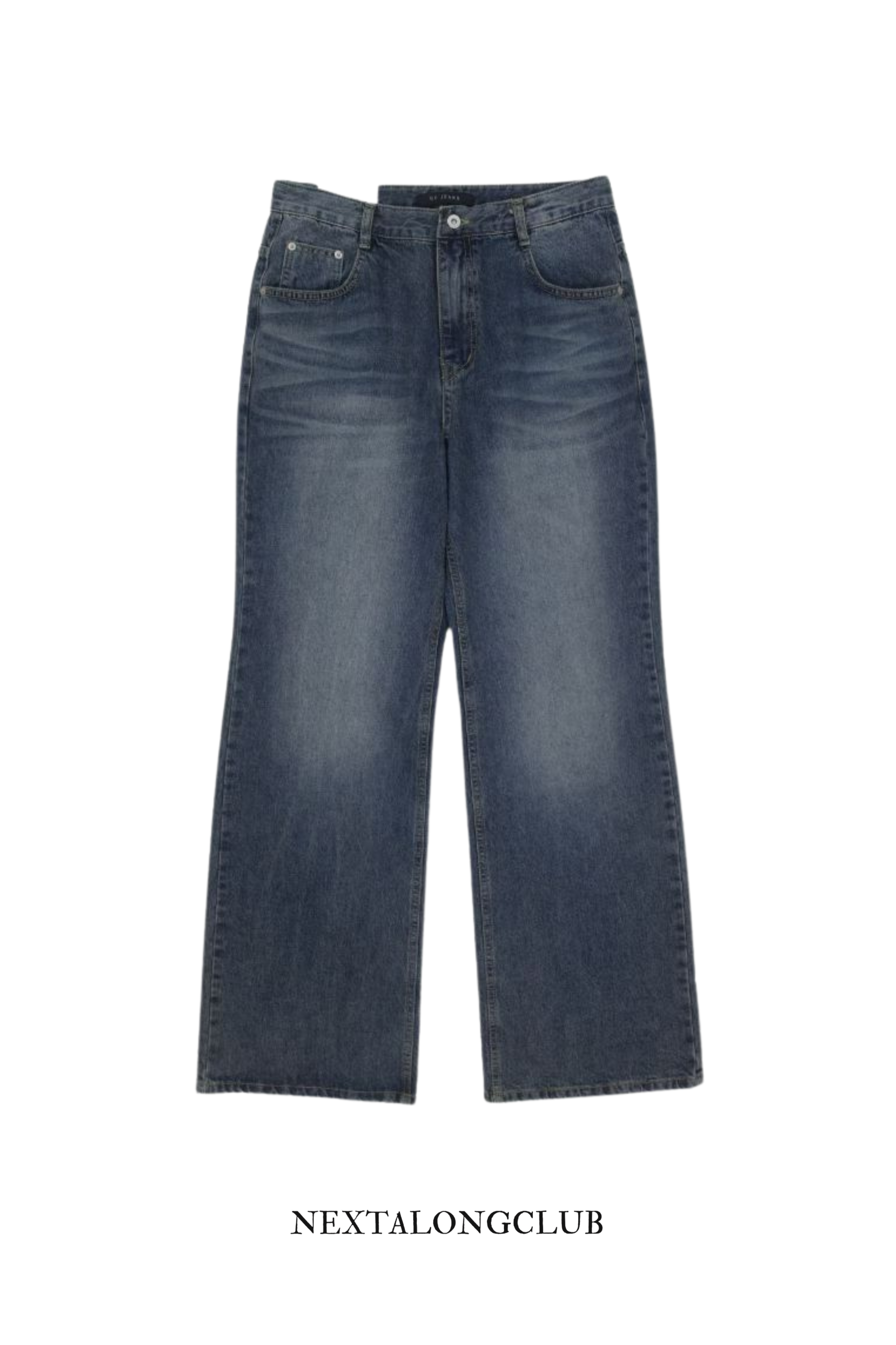 水洗直筒微喇闊腿牛仔褲 ver1 (兩色）