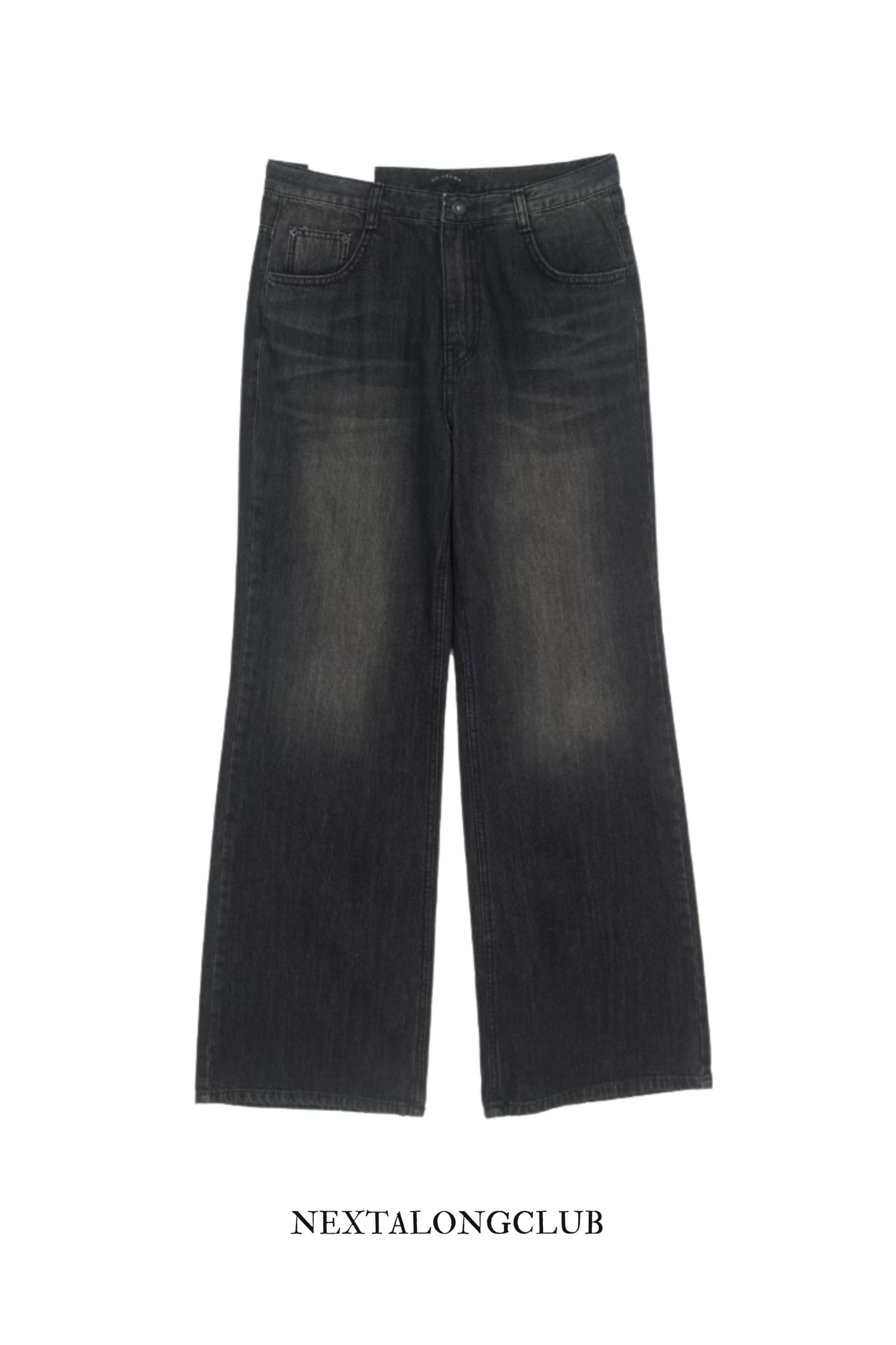 洗水直筒微喇叭牛仔褲 (兩色)