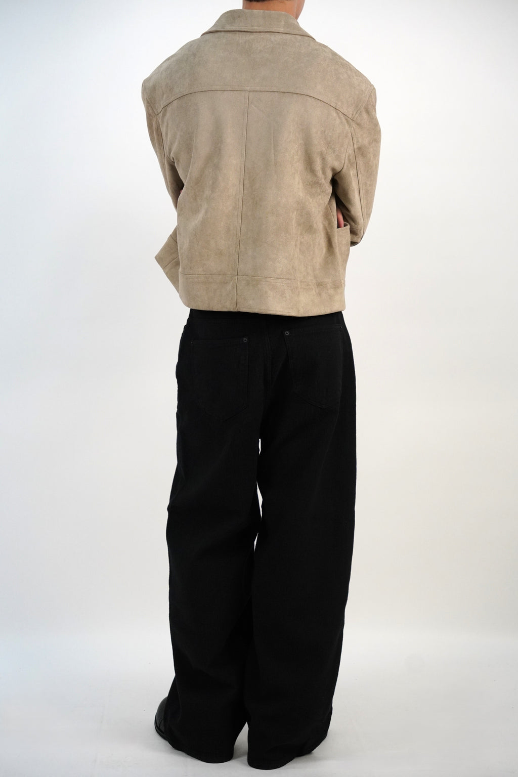 麂皮短版寛肩外套(三色)