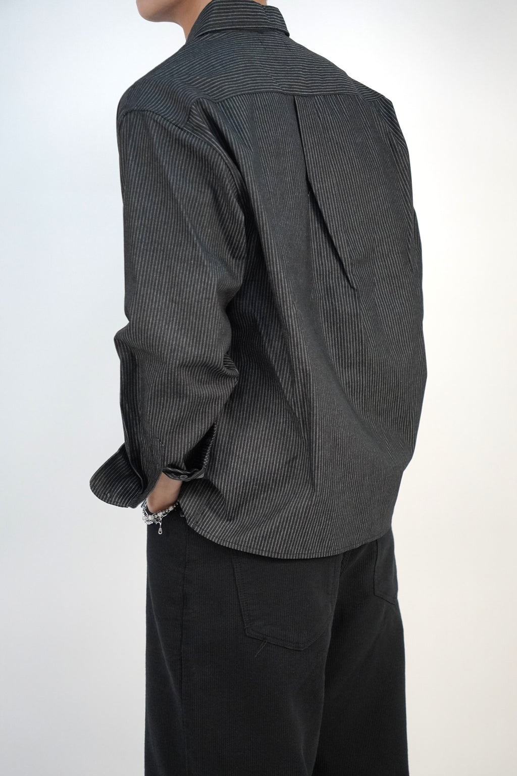 挺身牛仔間條襯衫(兩色)