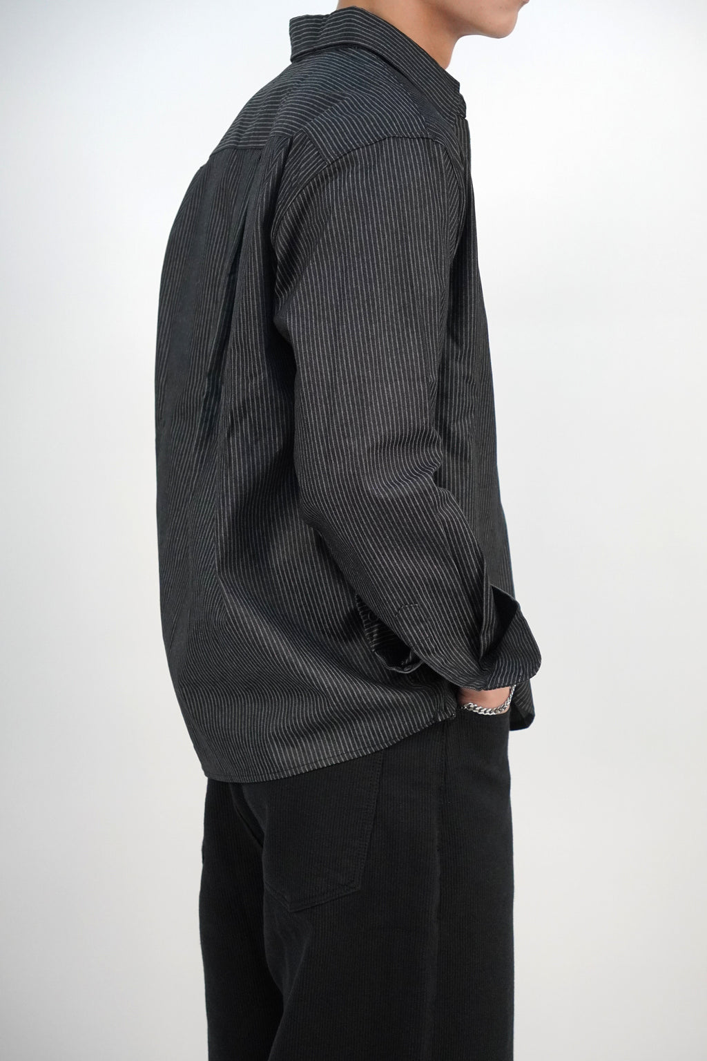 挺身牛仔間條襯衫(兩色)