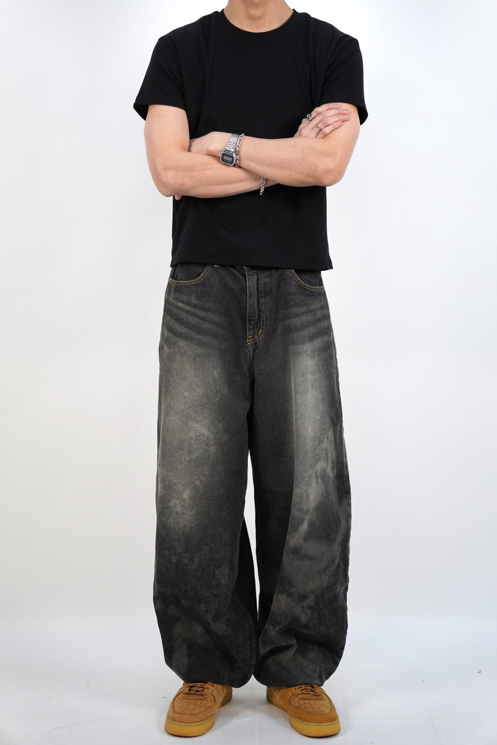 水洗氣球牛仔褲