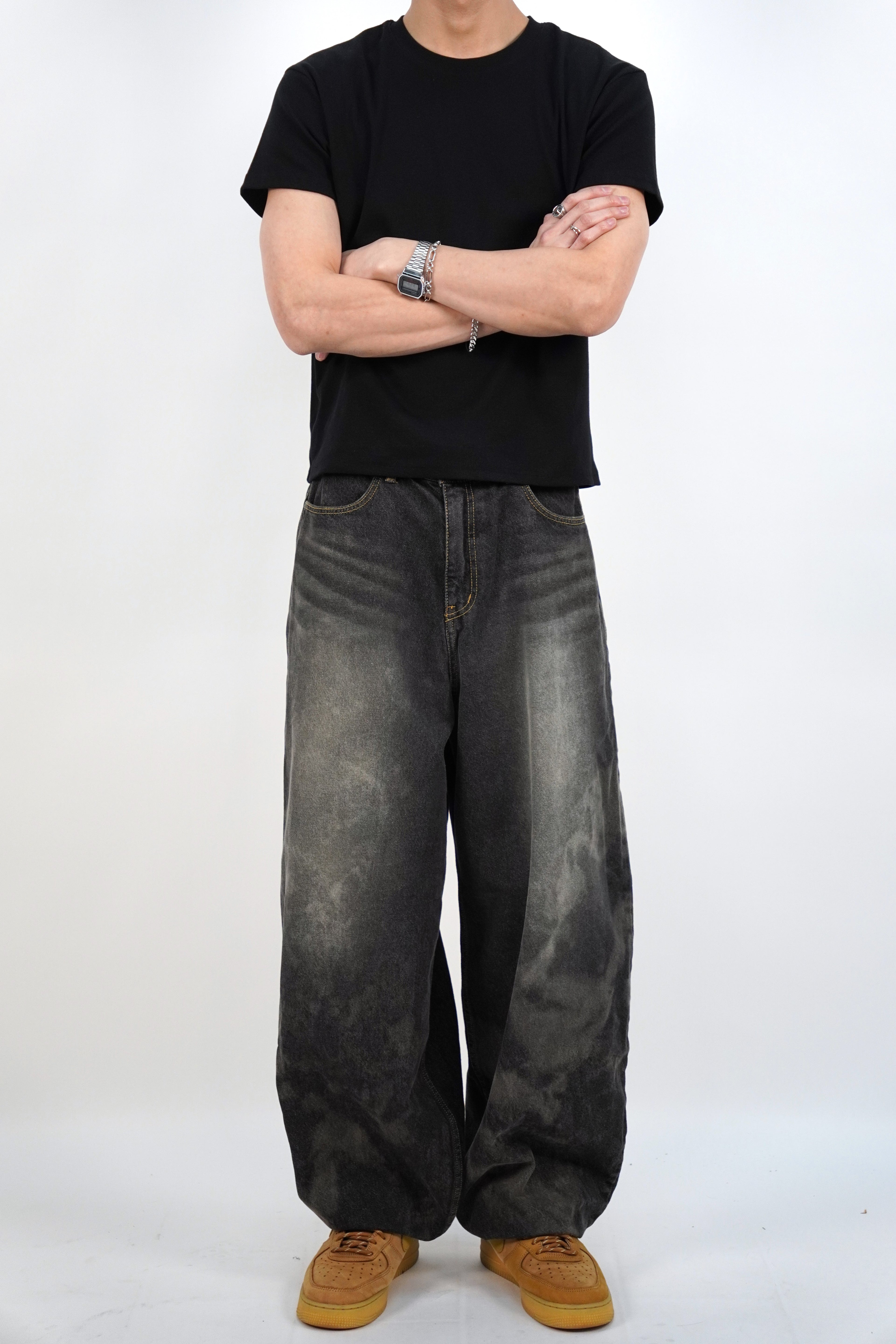 水洗氣球牛仔褲