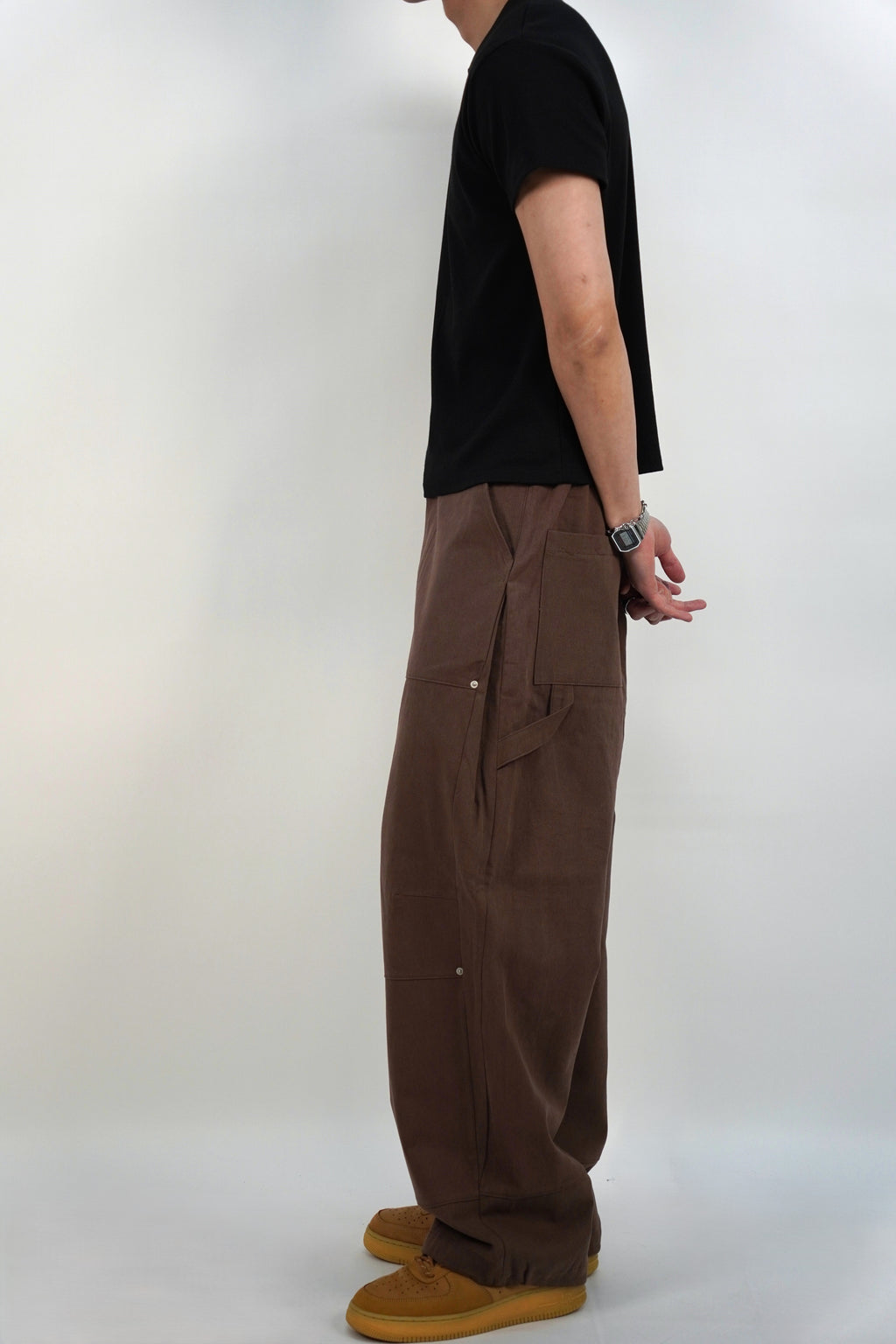 側褶工裝褲(兩色)