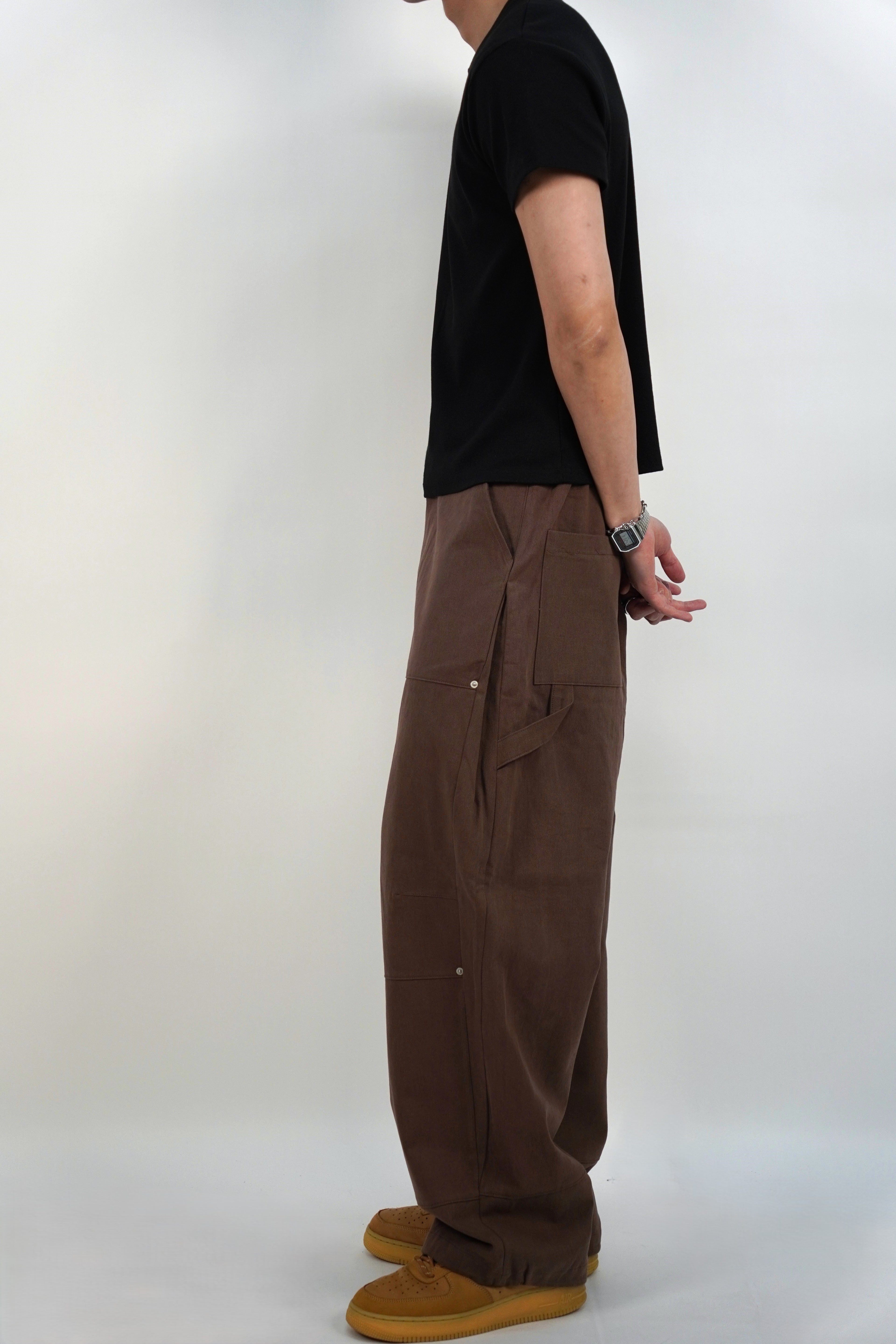 側褶工裝褲(兩色)