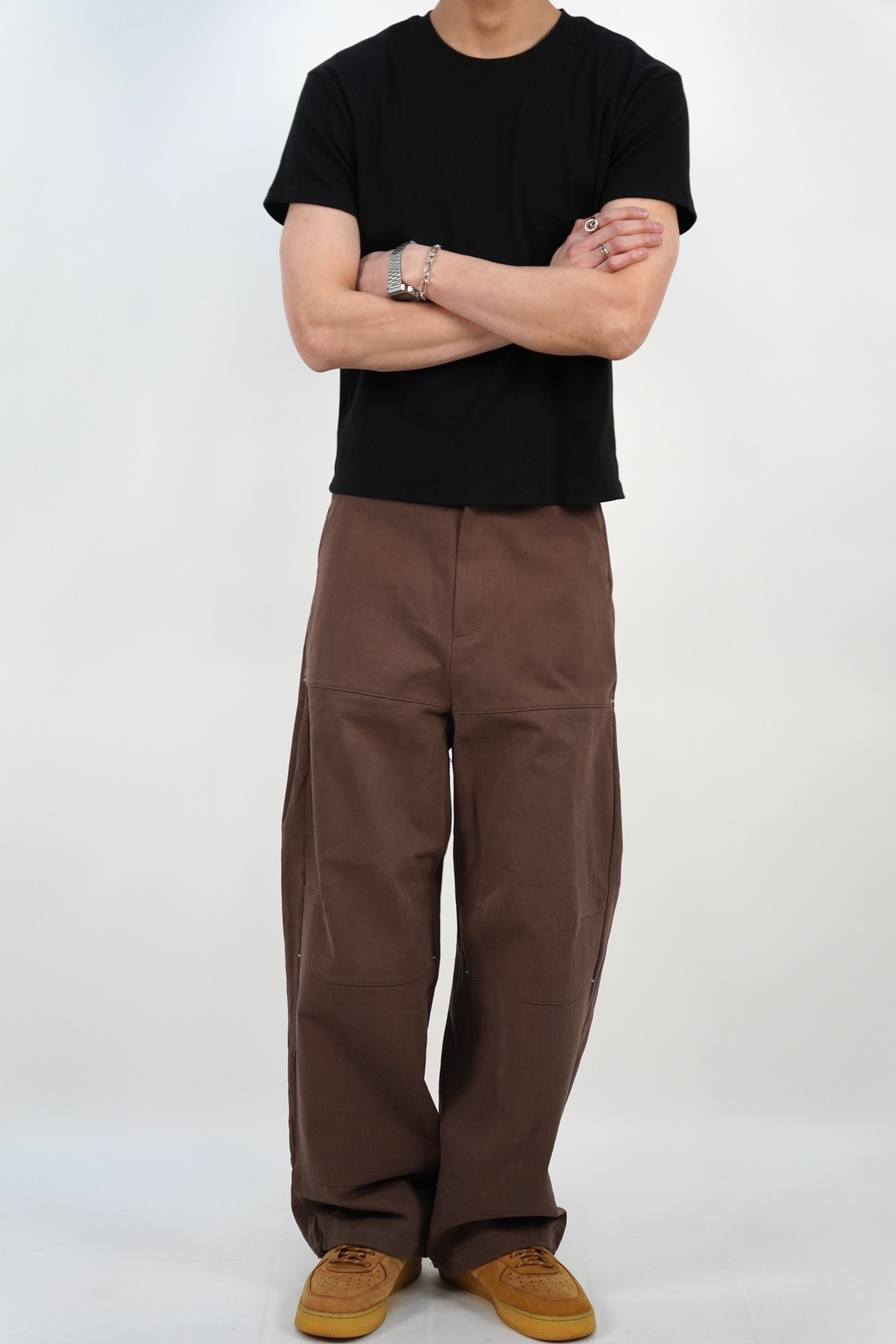 側褶工裝褲(兩色)