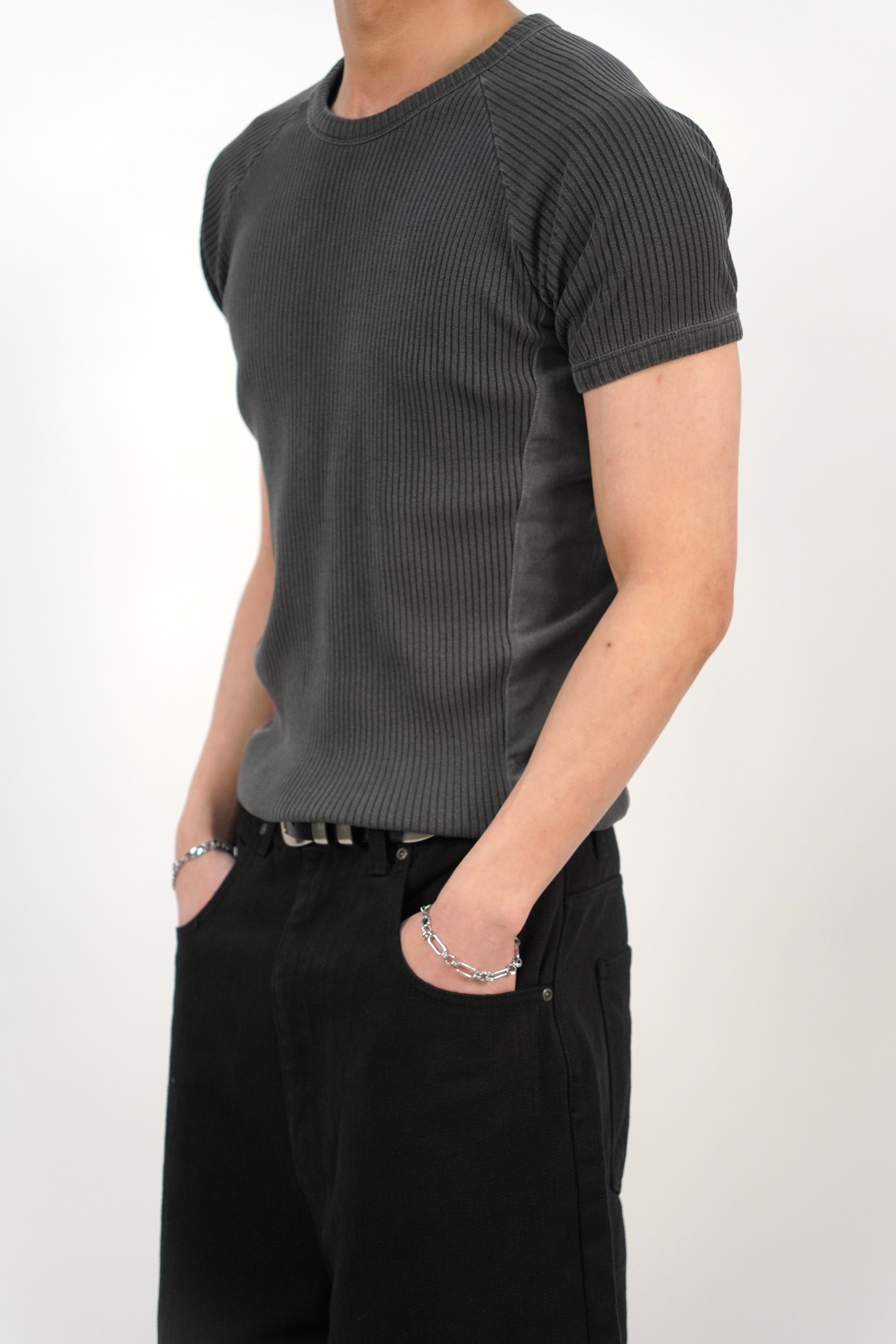 羅紋收腰短袖T恤(四色)