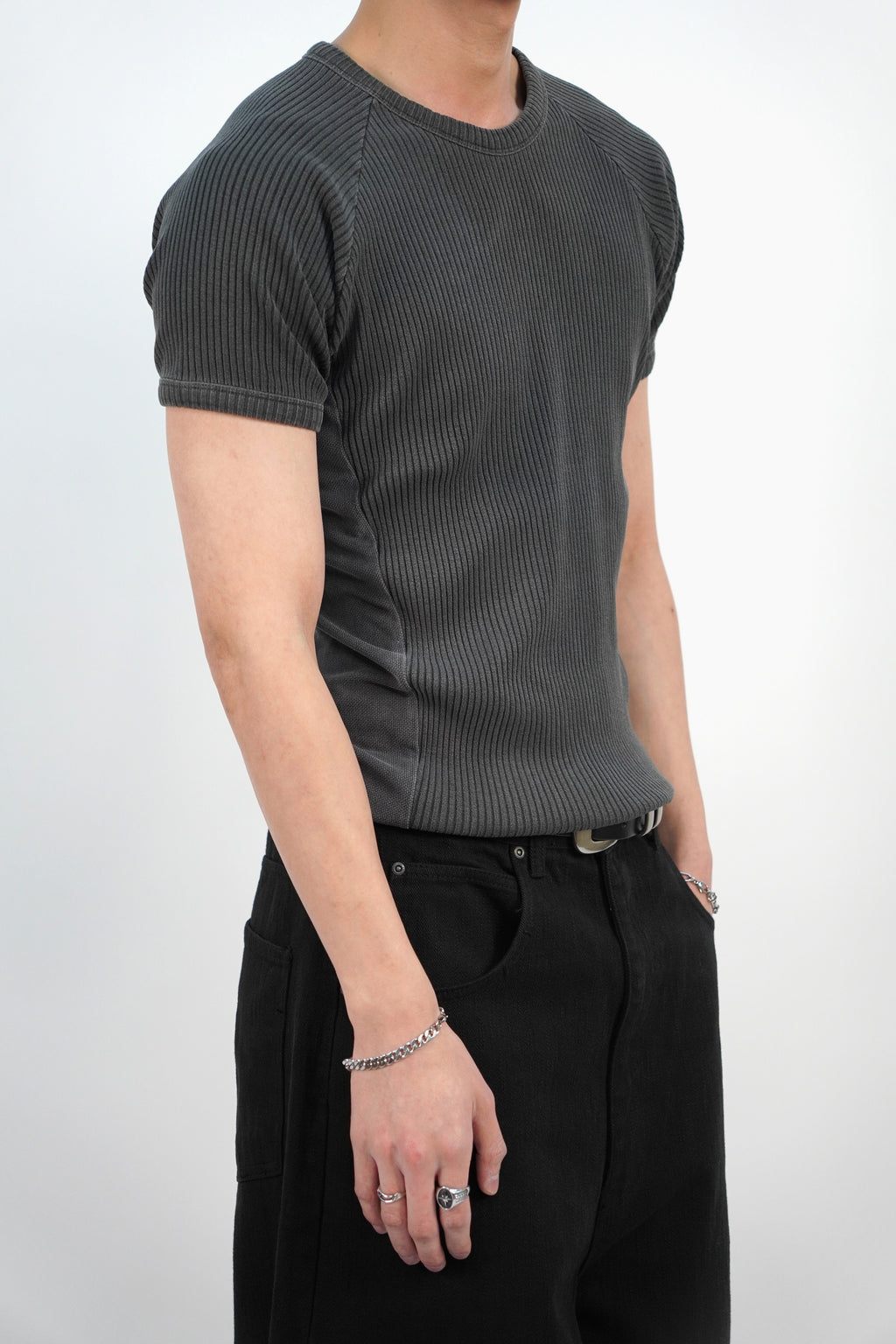 羅紋收腰短袖T恤(四色)