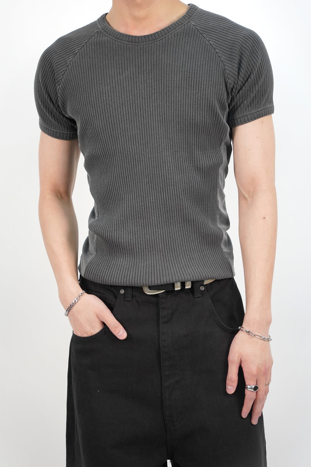 羅紋收腰短袖T恤(四色)