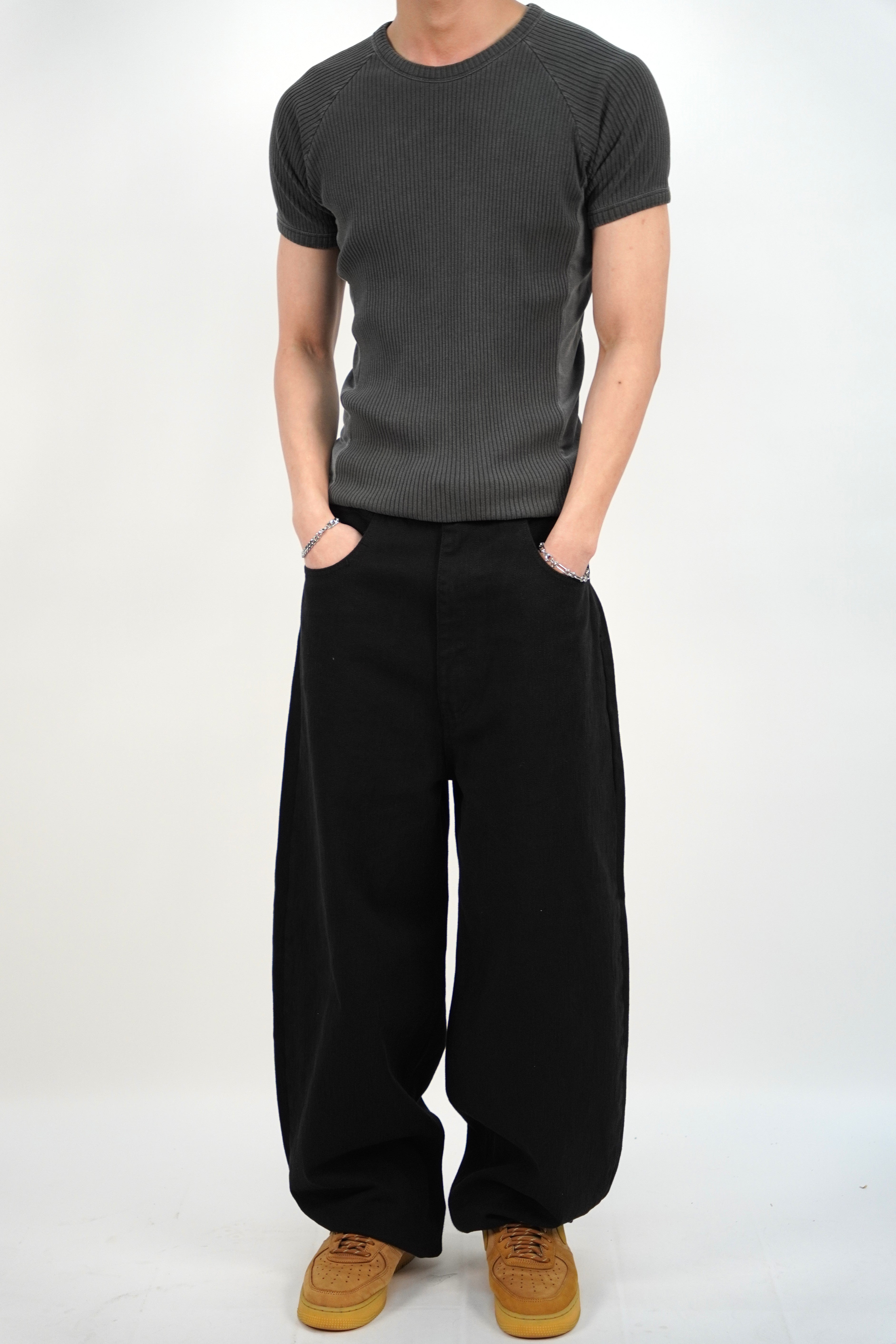 竹節棉寬鬆氣球長褲