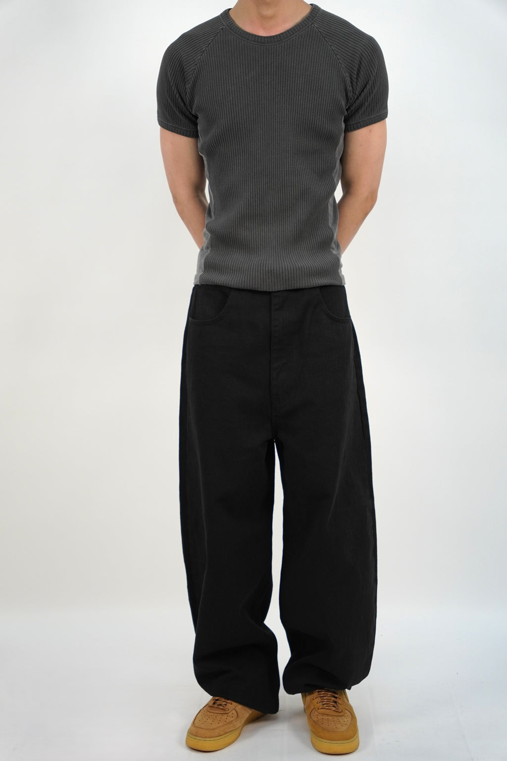 竹節棉寬鬆氣球長褲