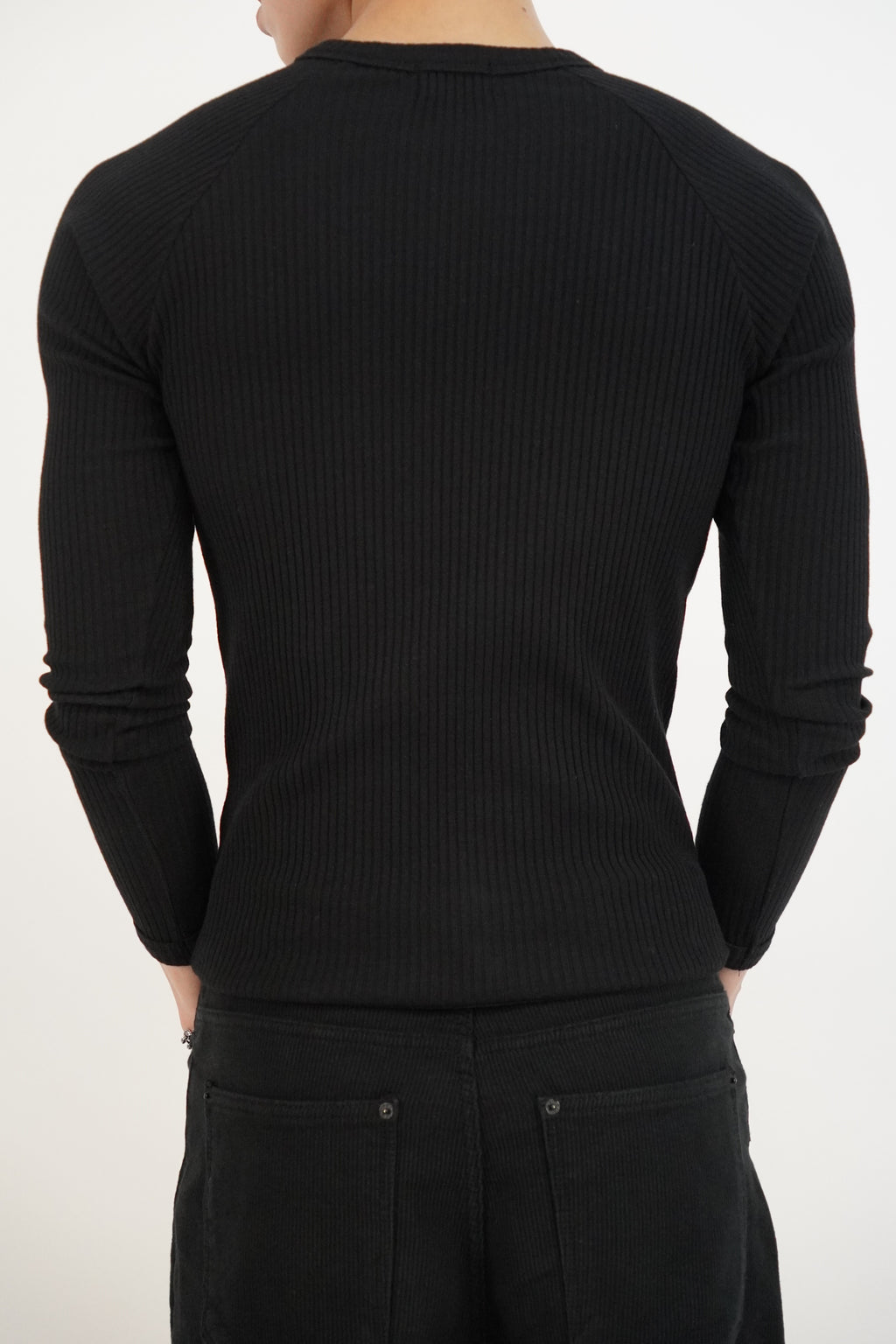 羅紋收腰側拉鍊長袖(三色)