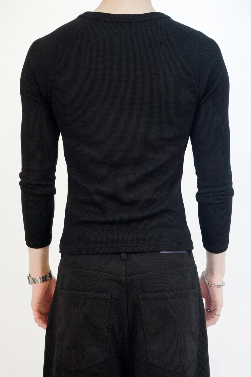 貼身亨利領長袖T恤