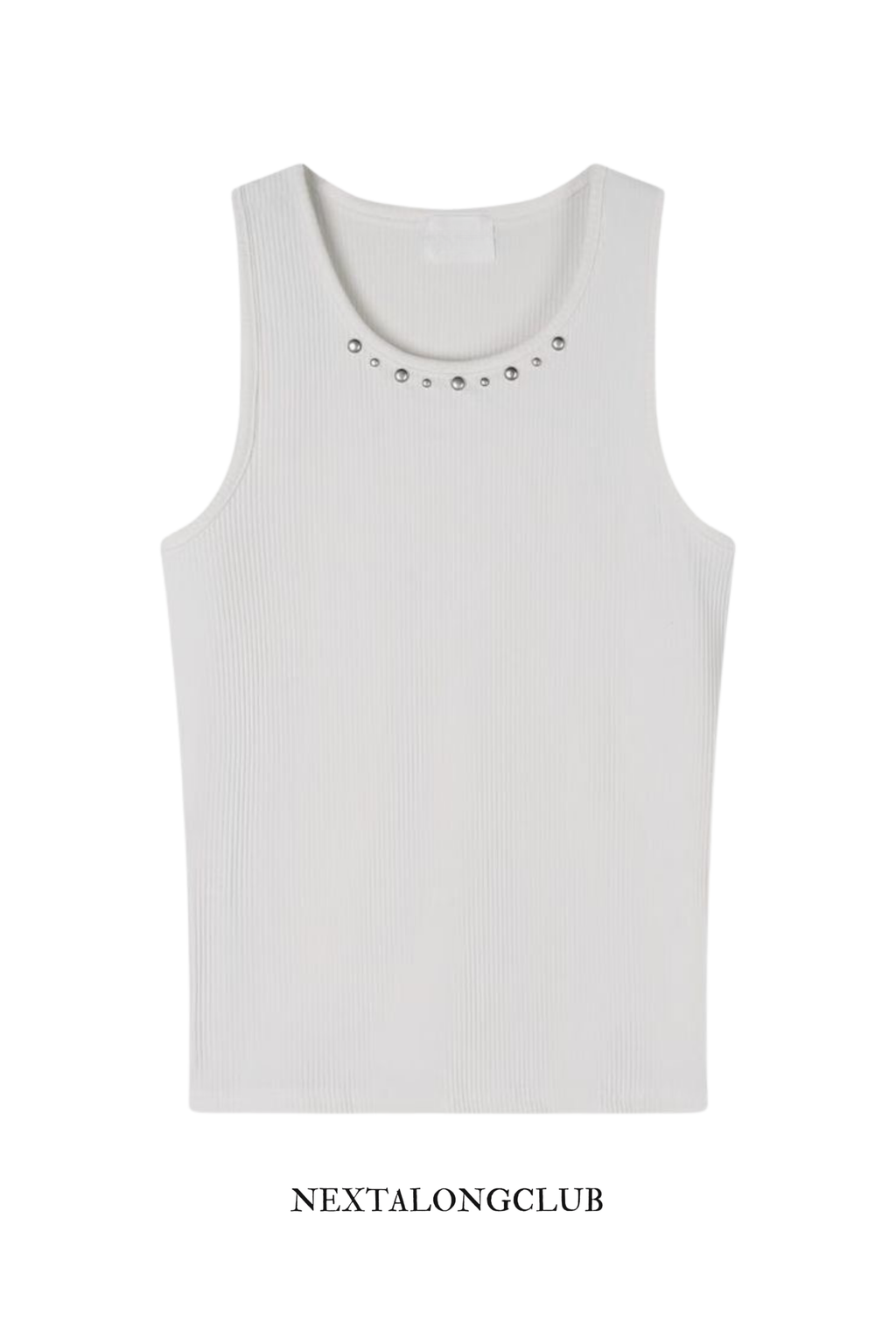 鉚釘羅紋背心(三色)