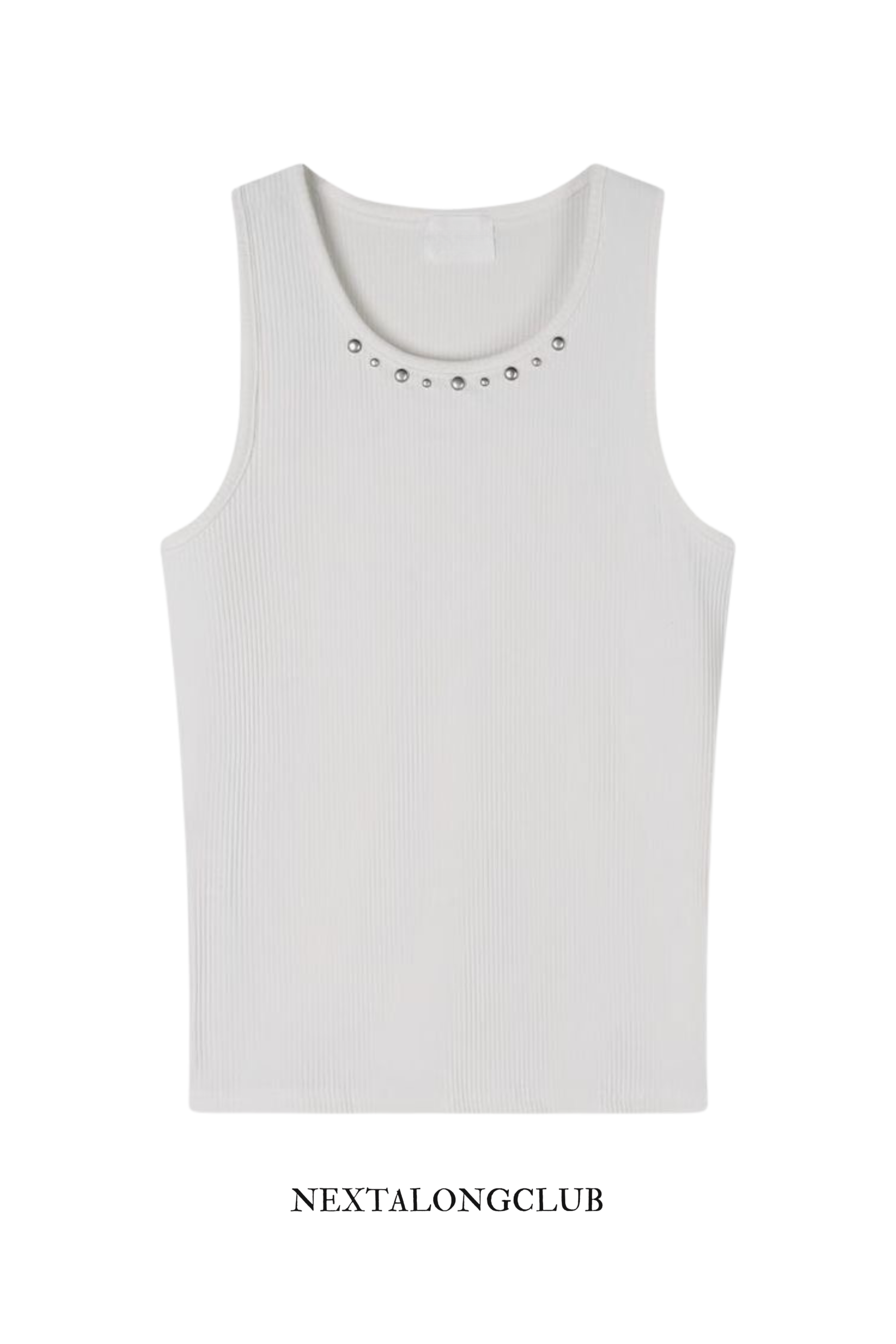 鉚釘羅紋背心(三色)